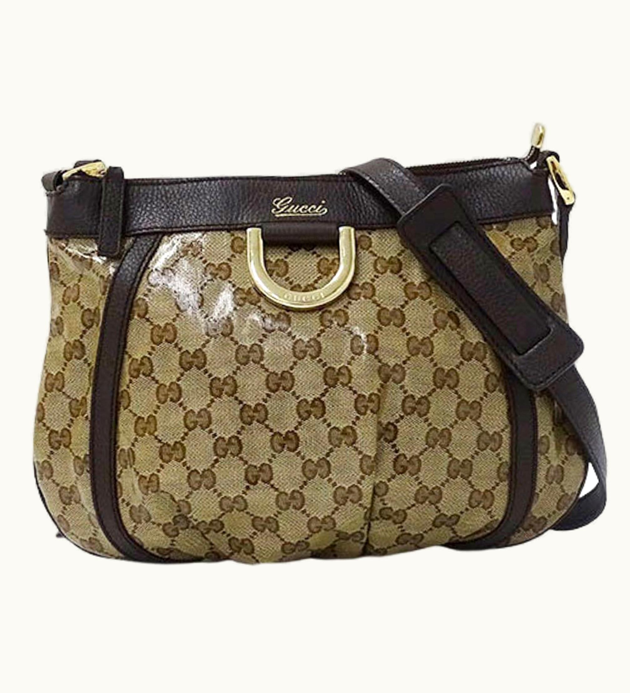 Gucci Gucci Bag Ladies Shoulder GG Crystal Brown Beige 265691 Compact