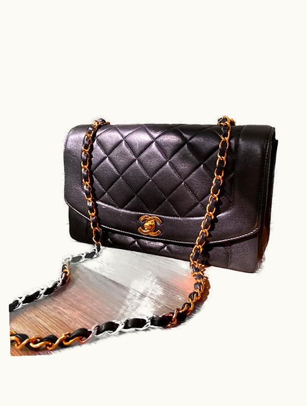 Chanel Chanel Around 1997 Made Diana Flap Chain Bag 25Cm Black