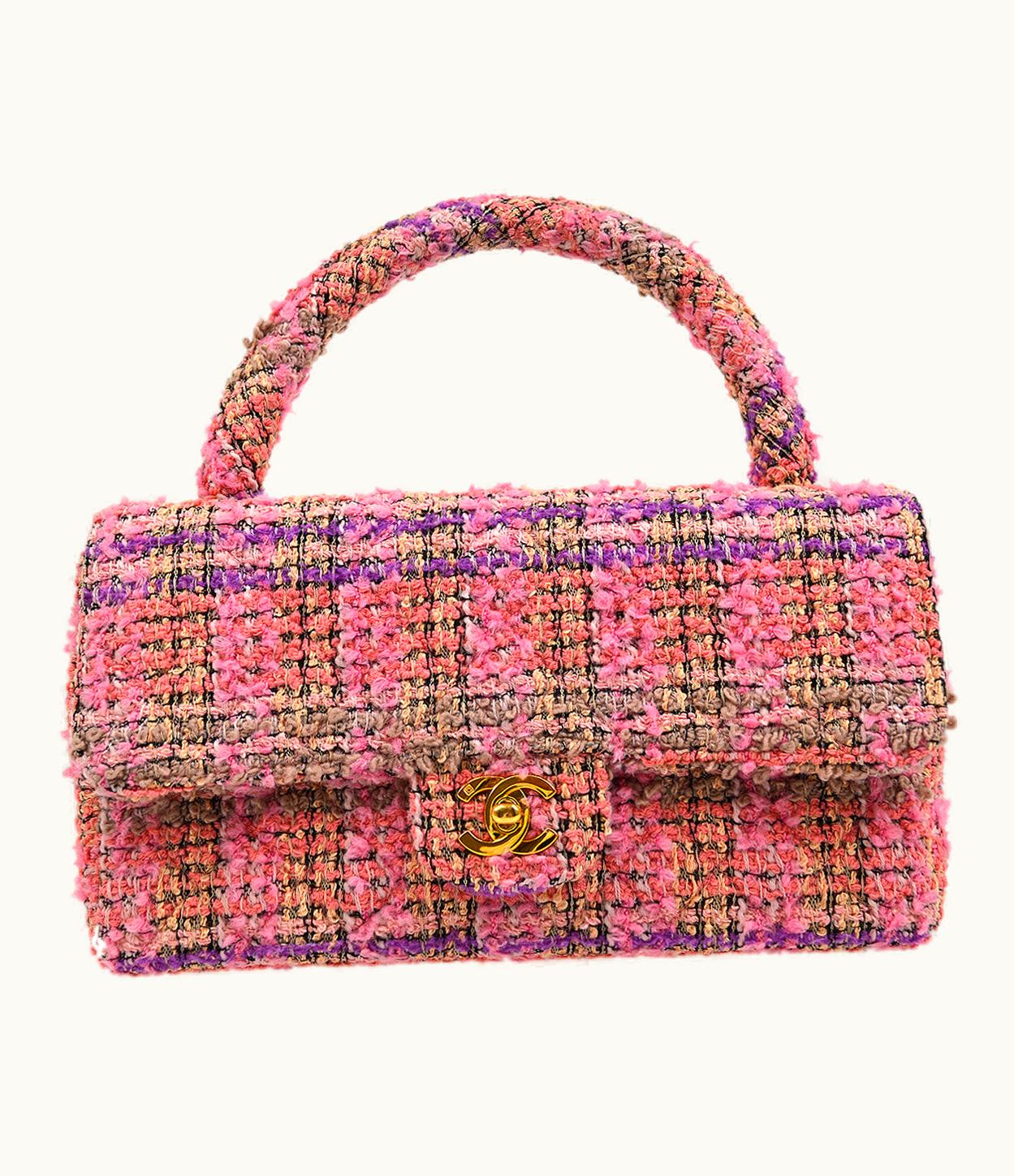 Chanel Chanel 1994 Pink Tweed Top Handle Bag 91963
