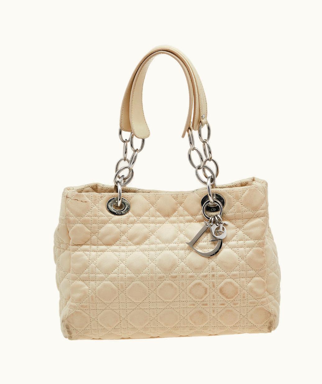 Dior Dior Beige Cannage Leather Soft Lady