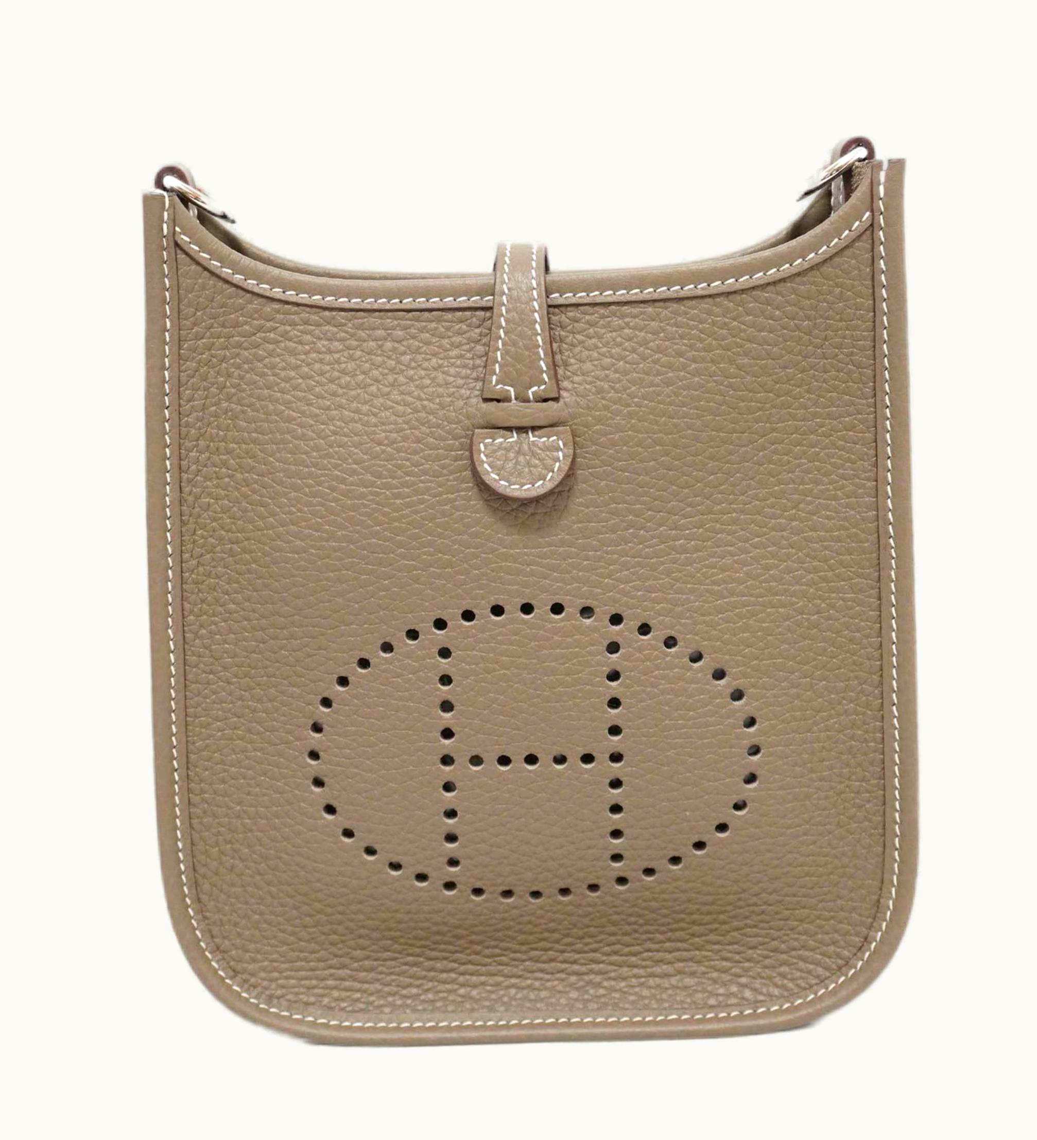 Hermès Evelyne Tpm Shoulder Bag Etoupe/Sv Hardware Taurillon B Engraved Women's Men's