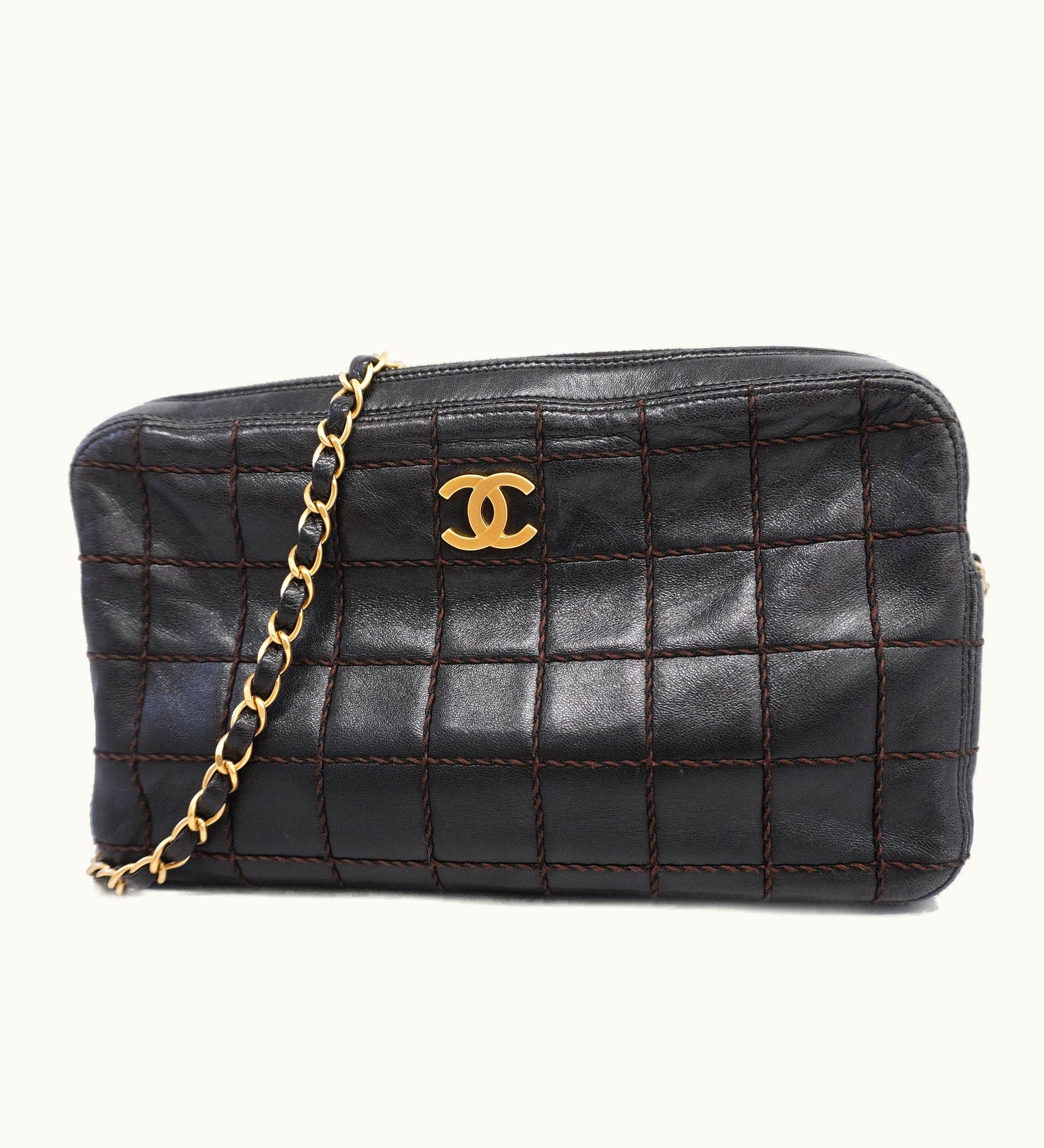 Chanel Wild Stitch Shoulder Bag Women's Leather Shoulder Bag Black