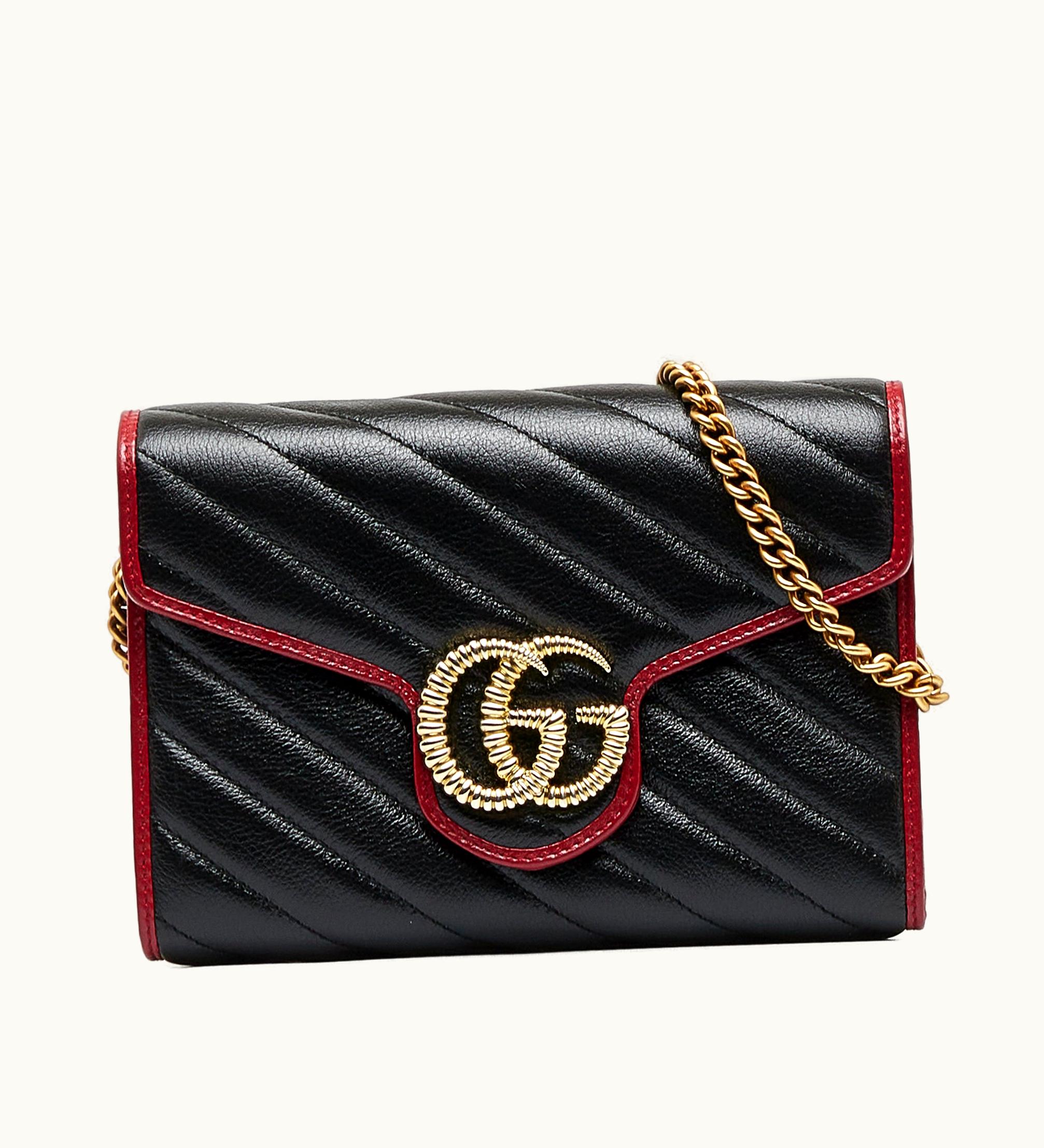 Gucci GG Marmont Torchon Wallet On Chain Crossbody Bag