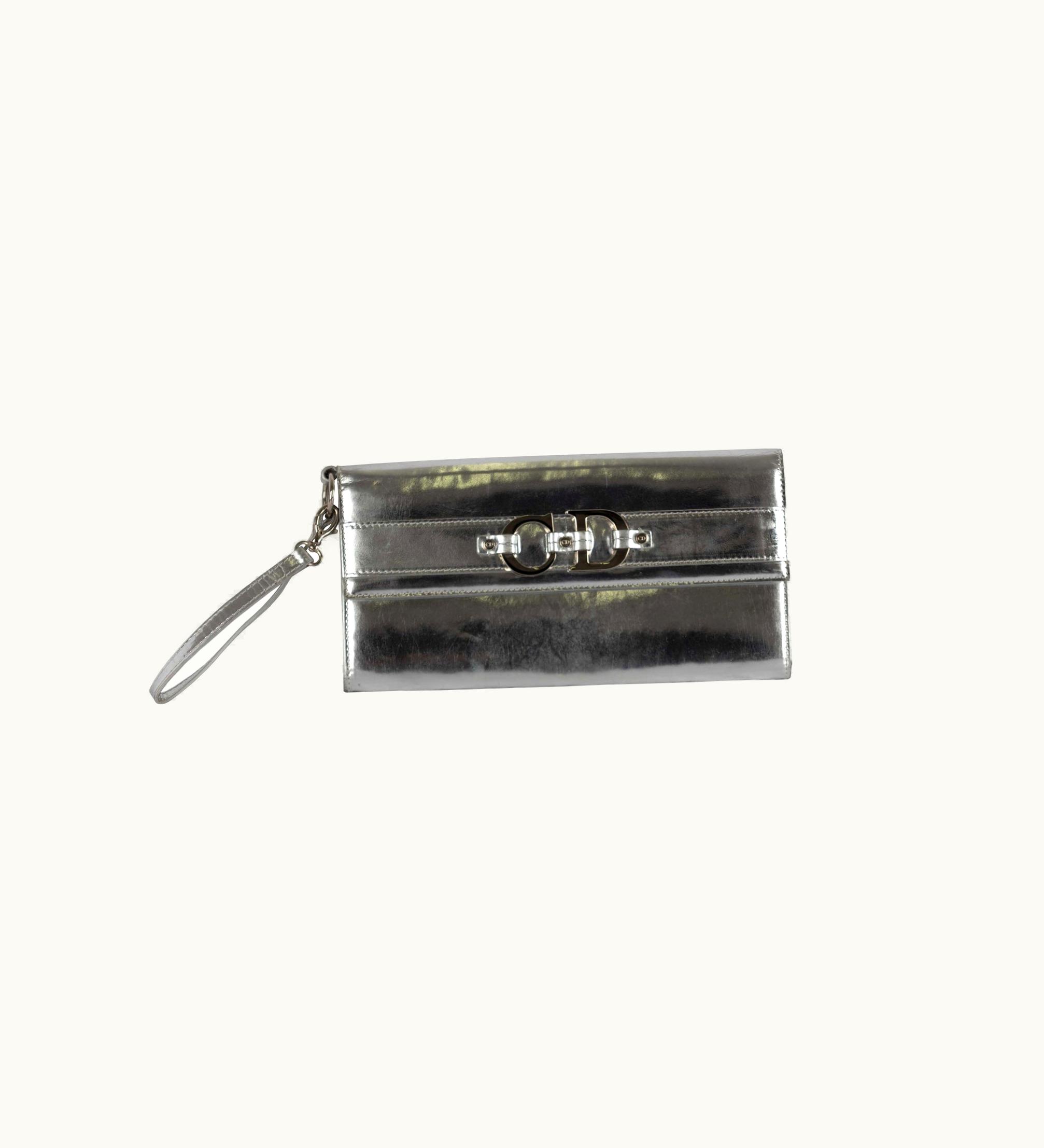 Dior Christian Dior Metallic Silver Pochette