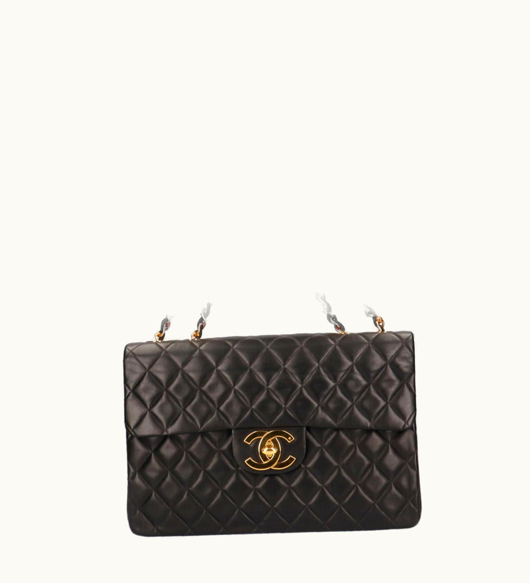 Chanel Matelasse Chain Lambskin Shoulder Bag Black
