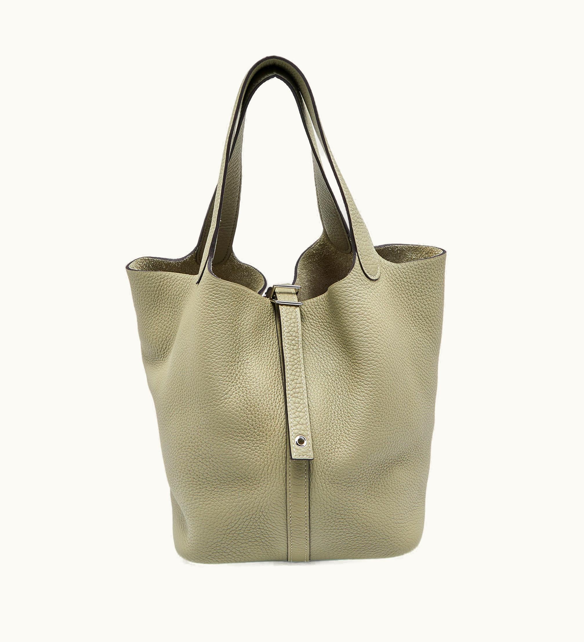 Hermès Sauge Taurillon Clemence Leather Picotin Lock 22 Bag