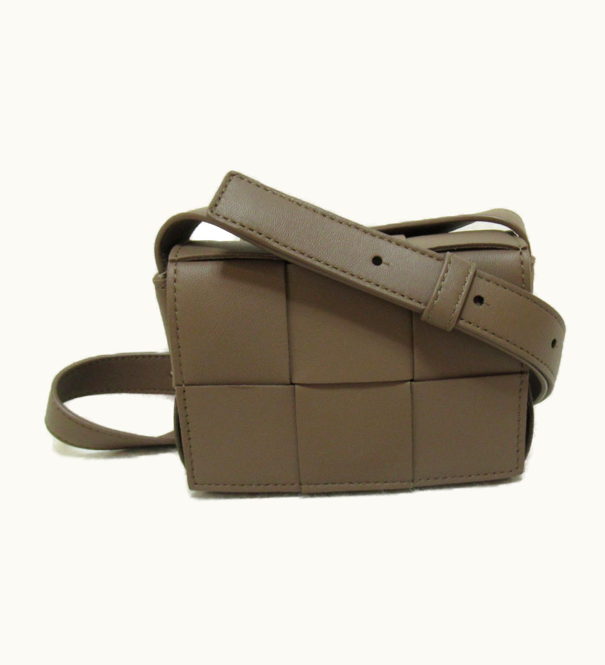 Bottega Veneta Cassette Mini Shoulder Bag Gray Dark Gray Lambskin [Sheep Leather] 666688Vmay12560