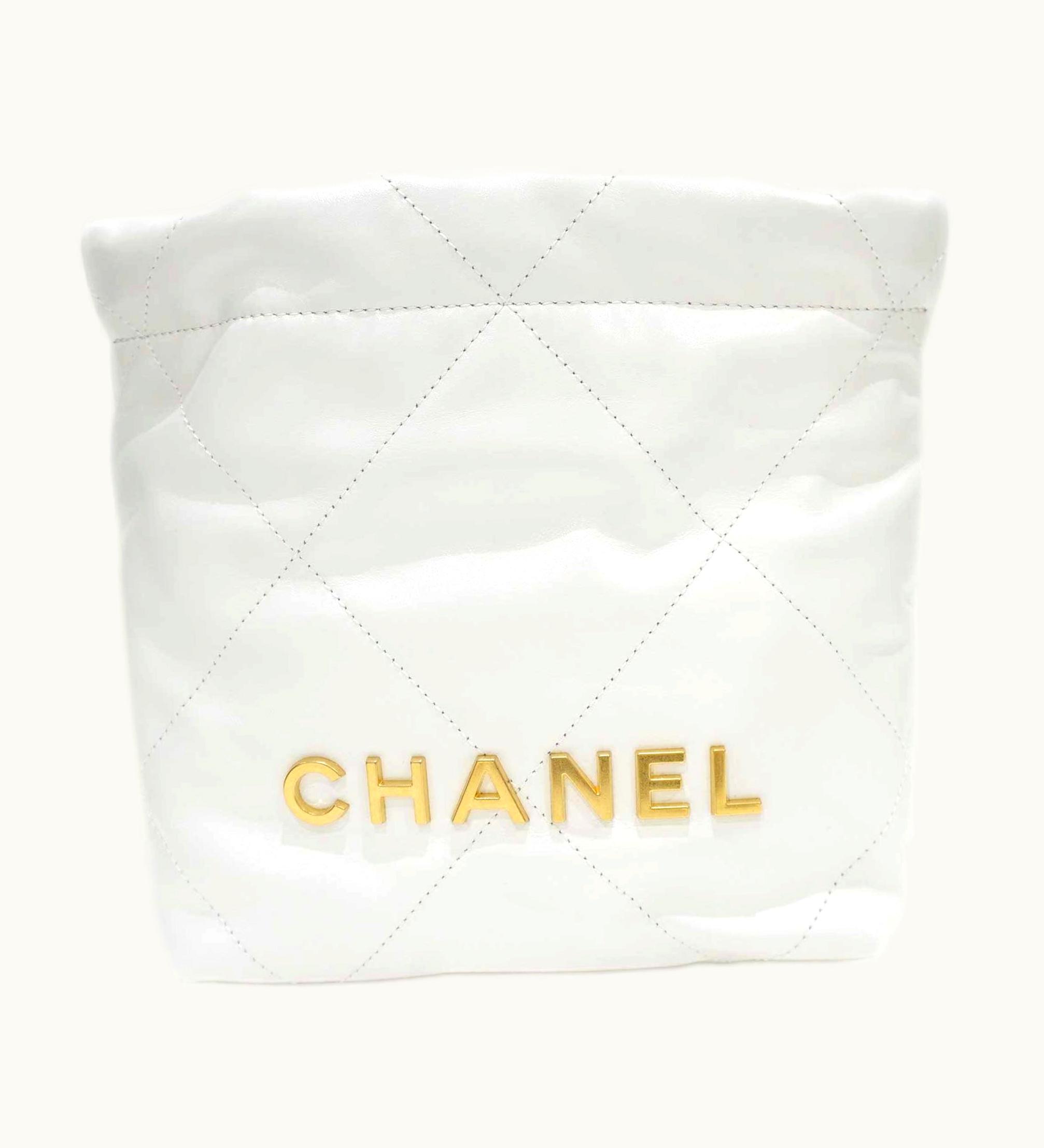 Chanel 22 Chain Shoulder Bag As3980 White [G Chain] Calfskin Women's Men's
