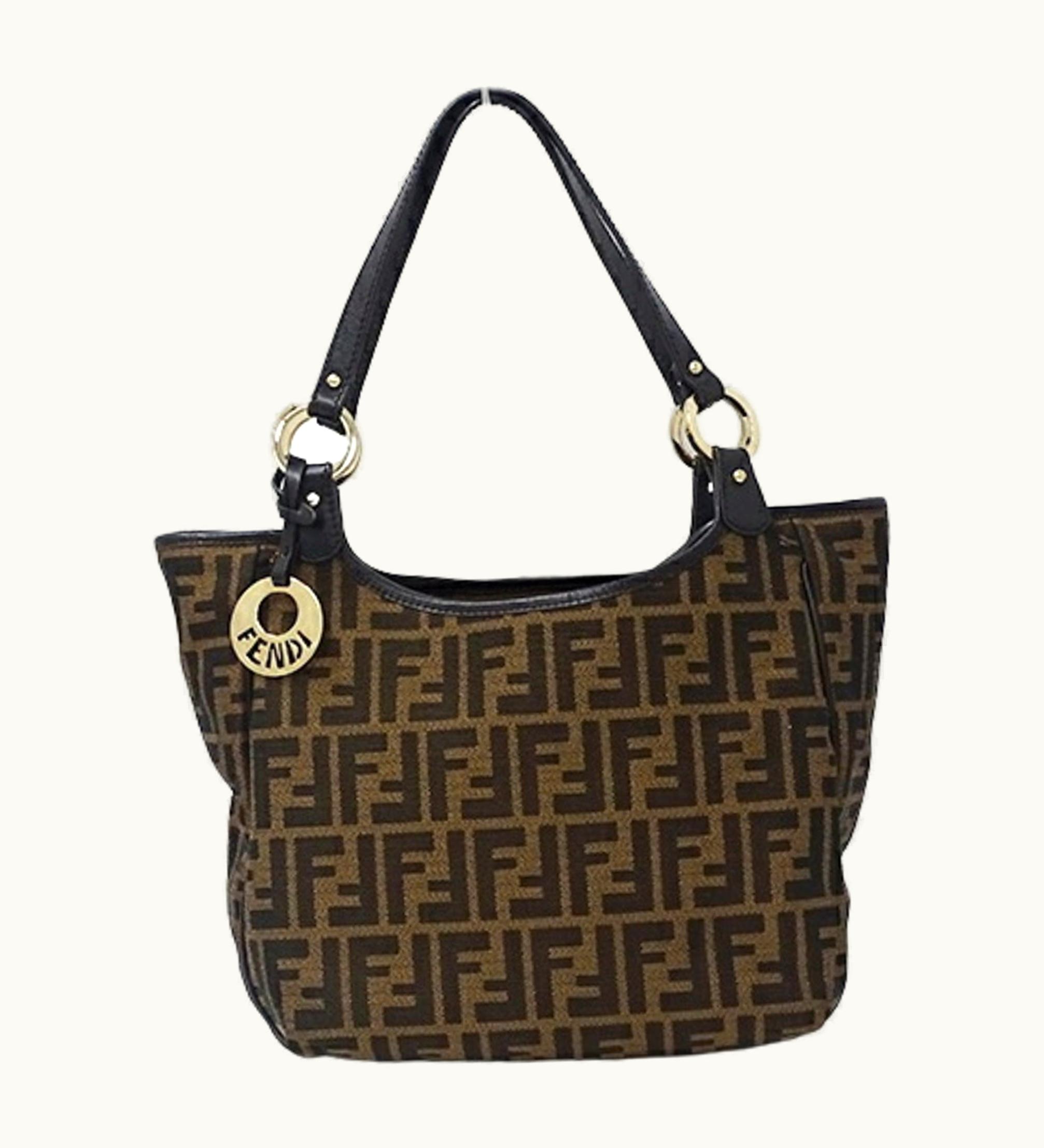 Fendi Fendi Bag Ladies Tote Handbag Zucca Canvas Brown