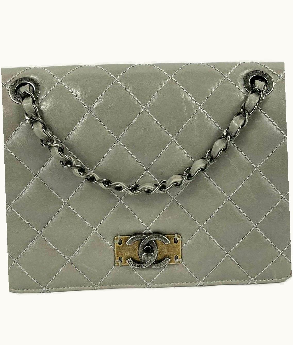 Chanel - Glazed Calfskin Quilted Medium Day Trip Flap Bag - Crossbody