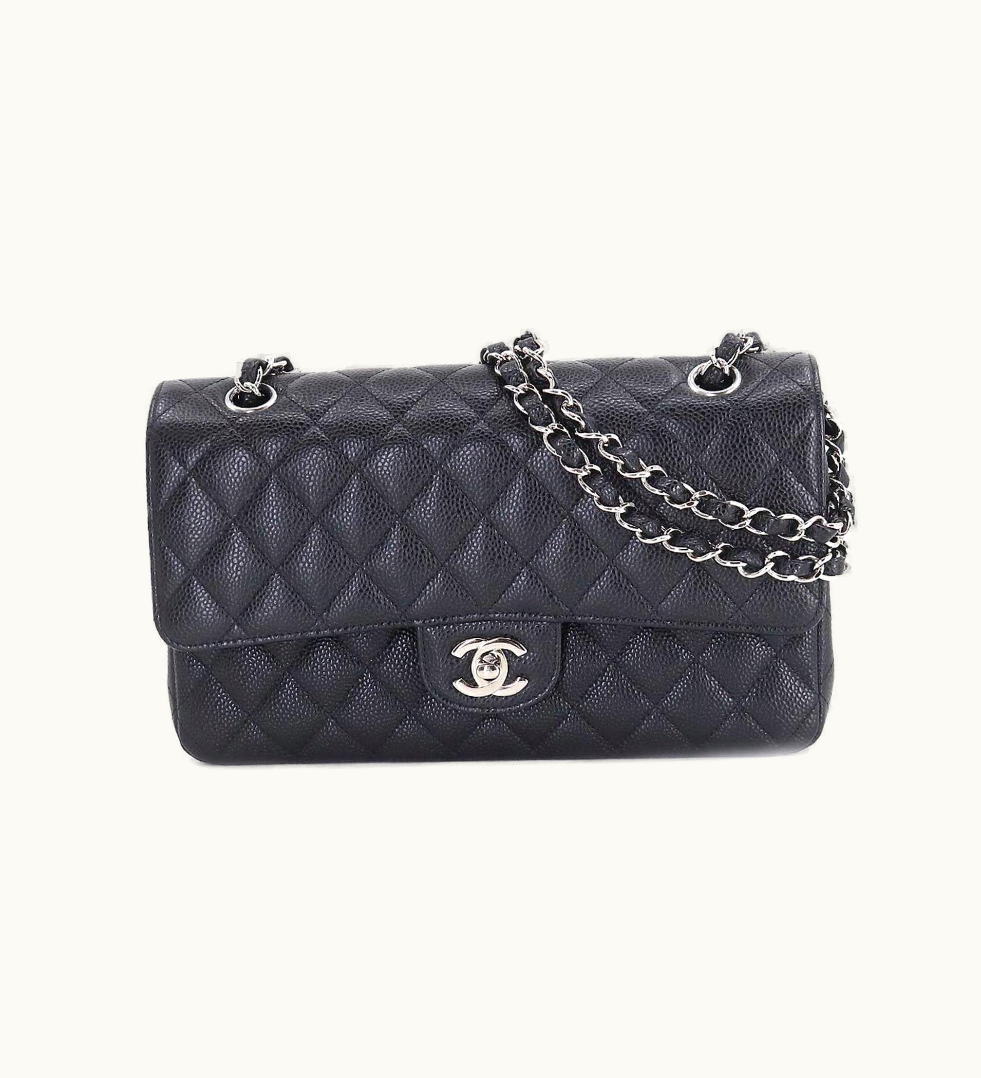 Chanel Chanel Matelasse 25 Chain Shoulder Bag Caviar Skin Leather Black A01112 Silver Hardware