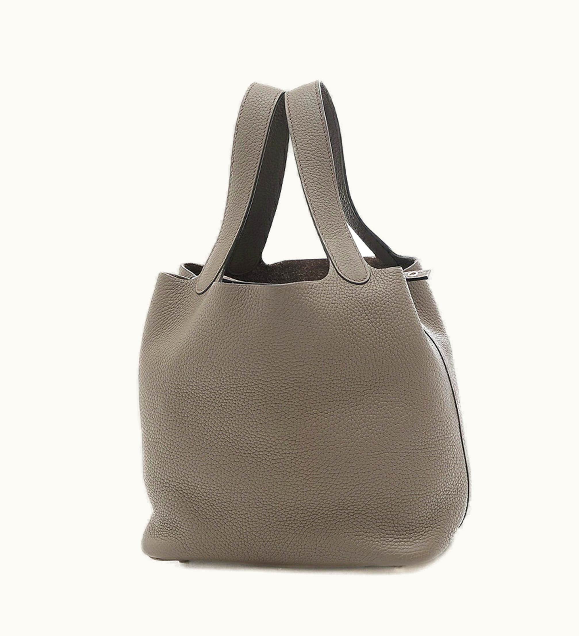 Hermès Hermès Picotin Lock MM 22 Handbag Taurillon Ethane Silver Metal Fittings C Stamp