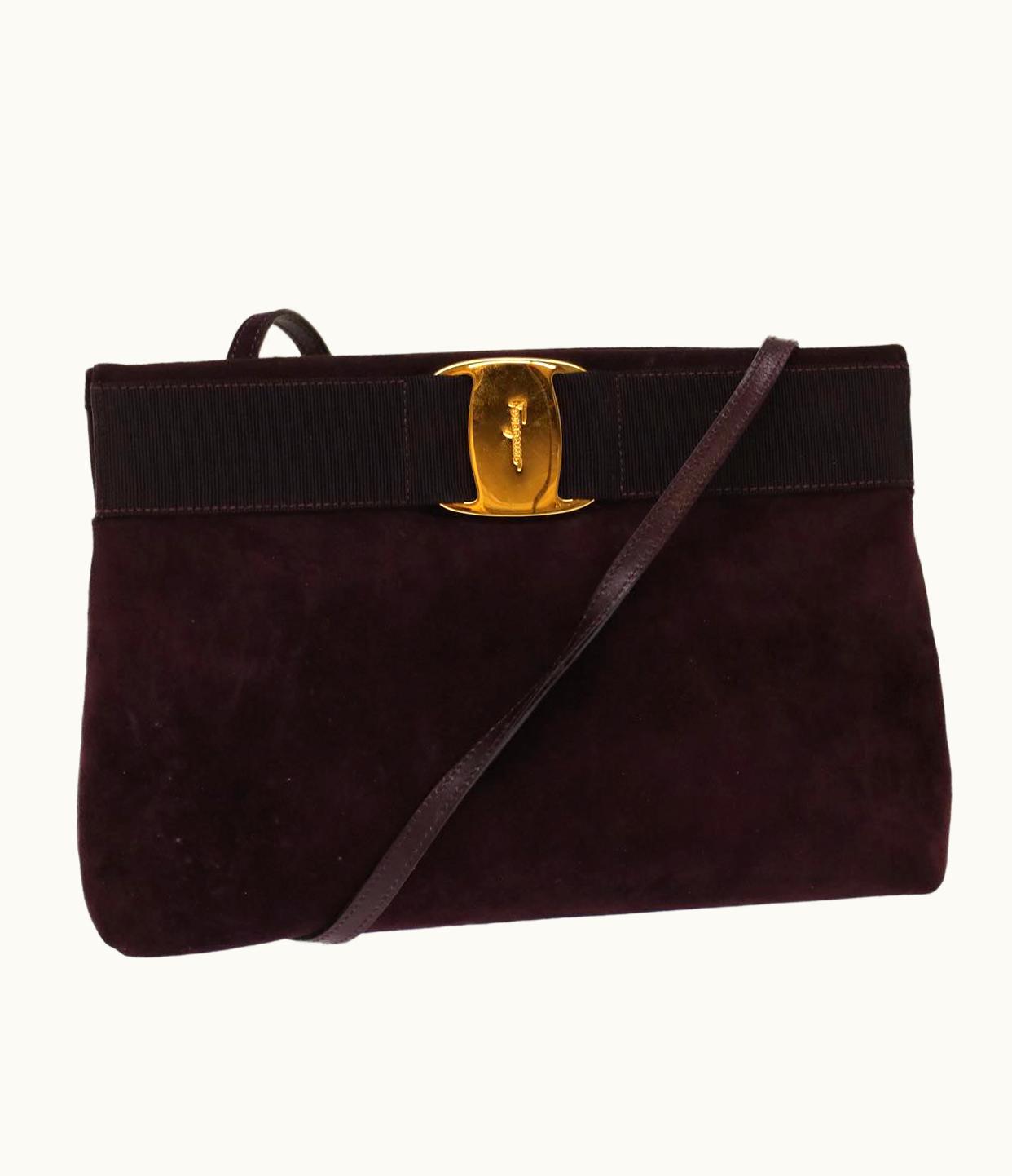 Salvatore Ferragamo Salvatore Ferragamo Shoulder Bag Suede Purple