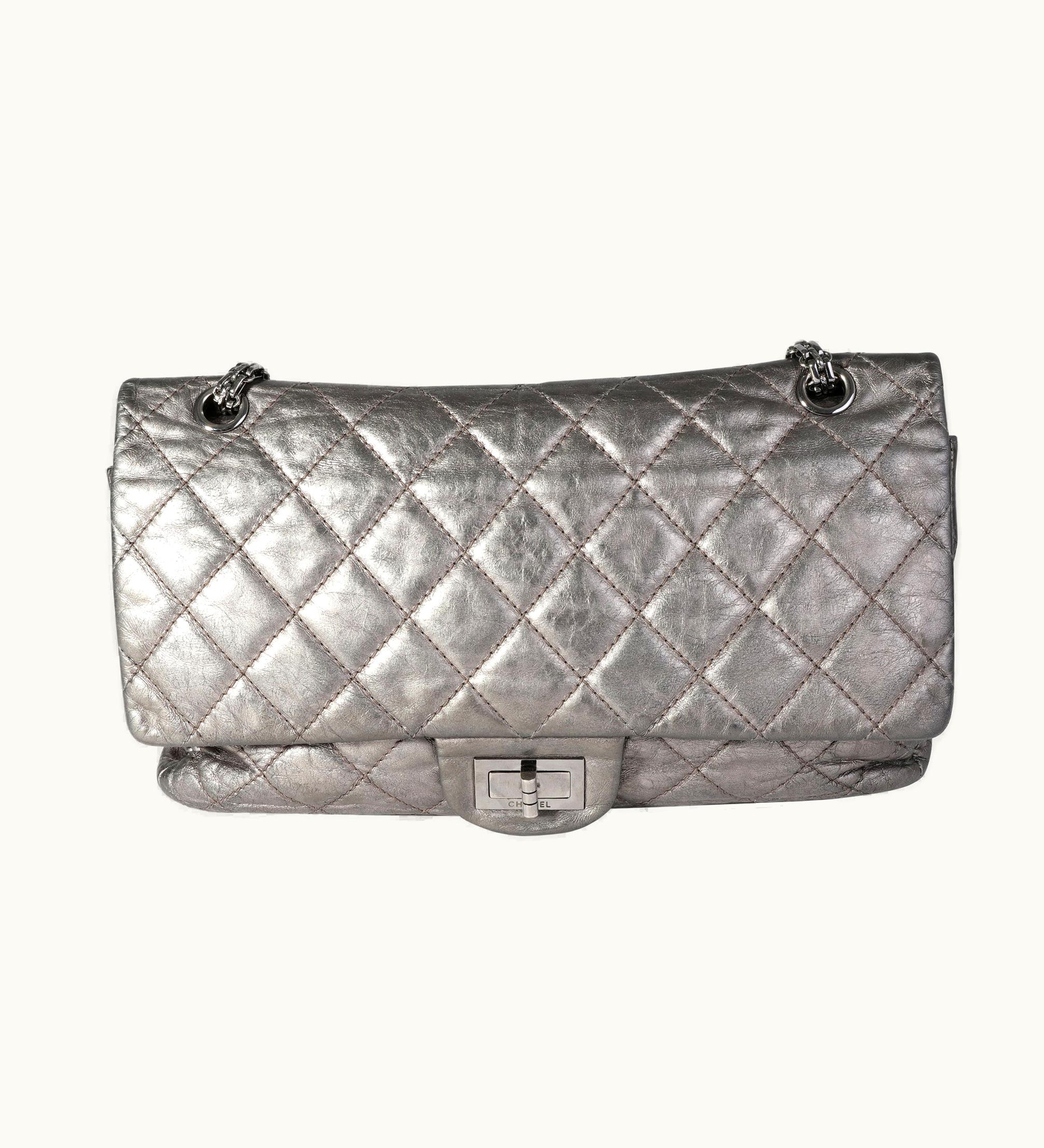 Chanel Chanel Reissue 227 Shoulder Bag in Metallic Pewter Lambskin