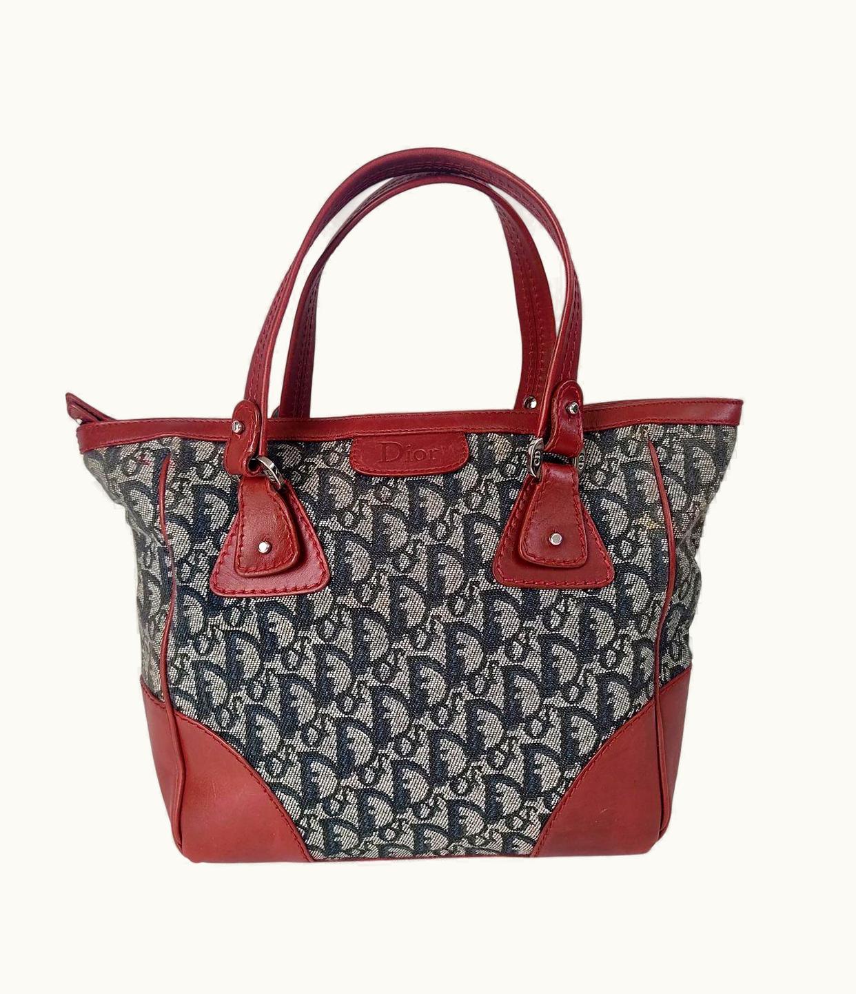 Dior Dior Christian Trotteur Handbag In Canvas And Leather