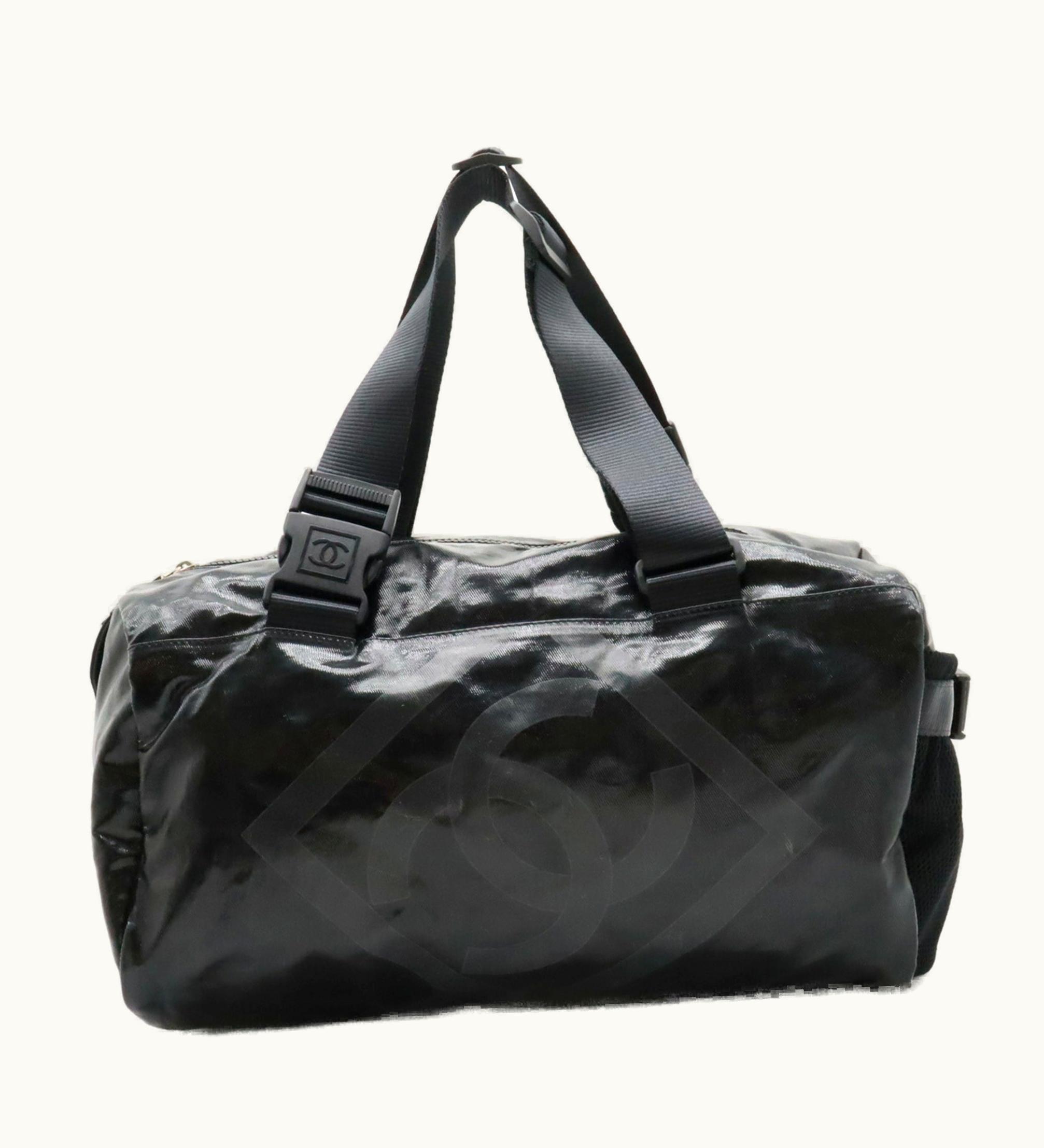 Chanel Chanel Sports Line Coco Mark Shoulder Bag Boston Coated Canvas Black A35980