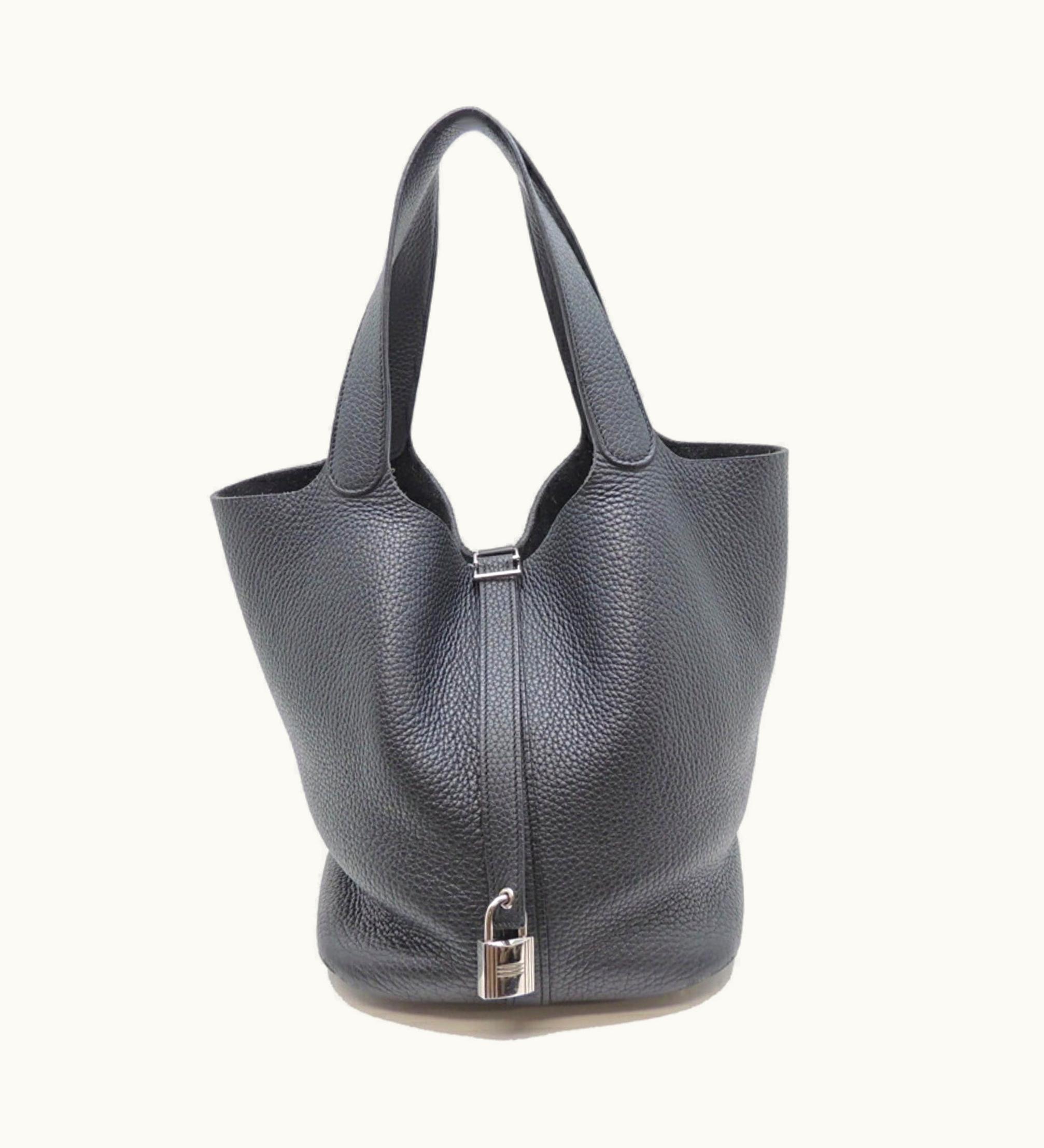 Hermès Hermès Picotin Lock GMc Engraved (Made In 2018) 1 Key Ladies Handbag Taurillon Noir