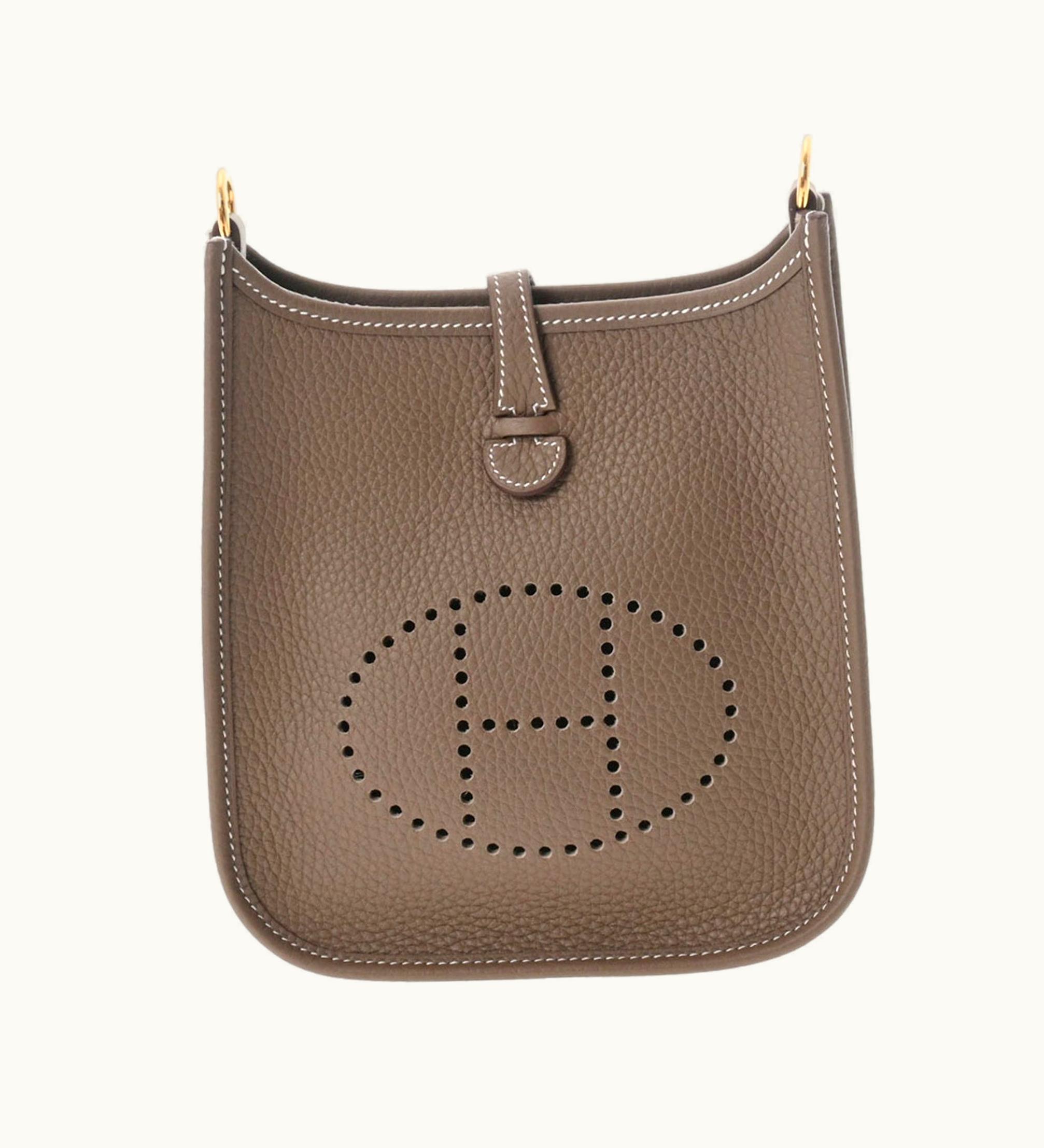 Hermès Hermès Evelyn TPM Etoupe Gray Taurillon Clemence Leather Shoulder Bag