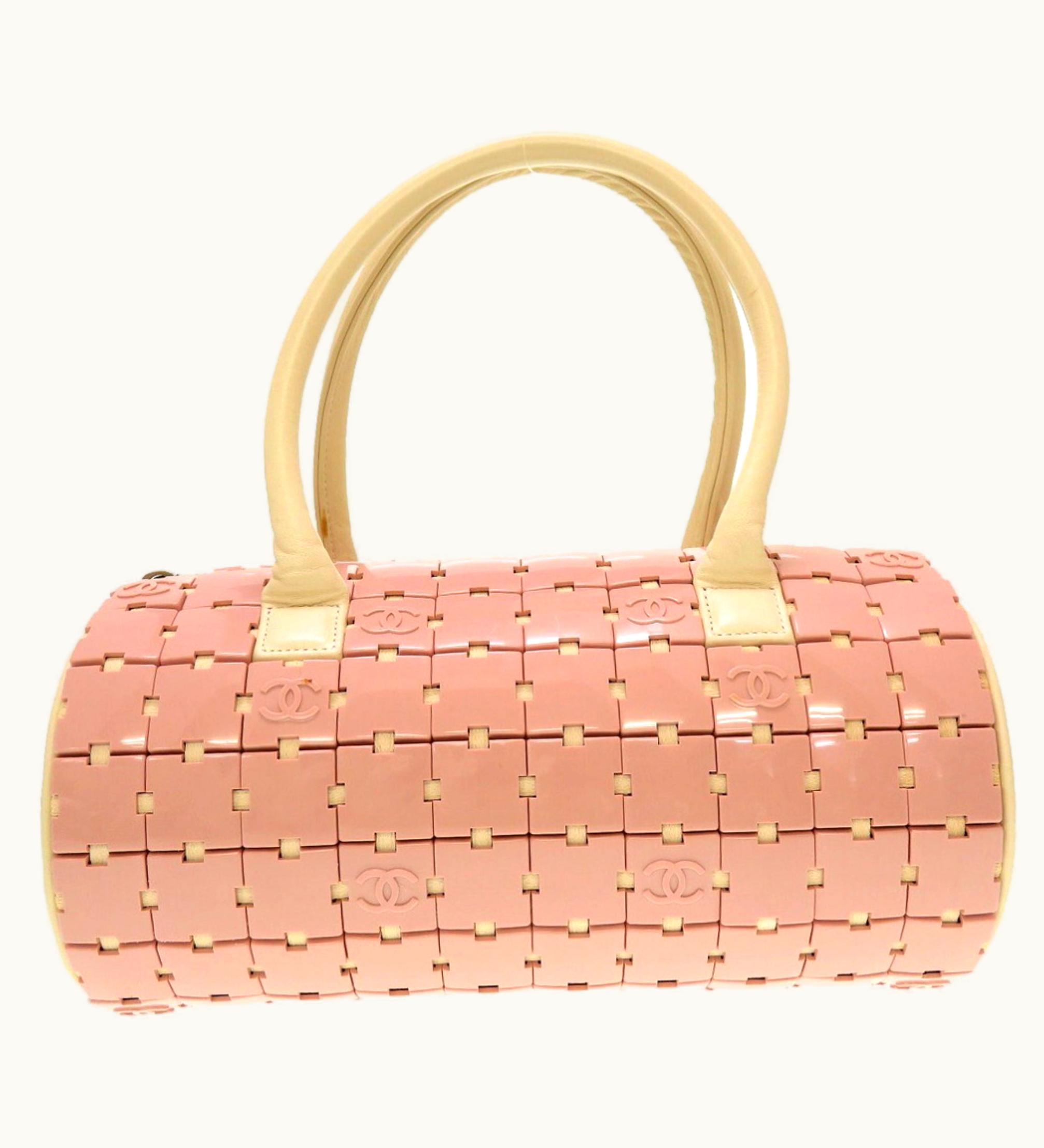 Chanel Chanel Duffle Bag Plastic Leather Pink White 6Th Series Handbag