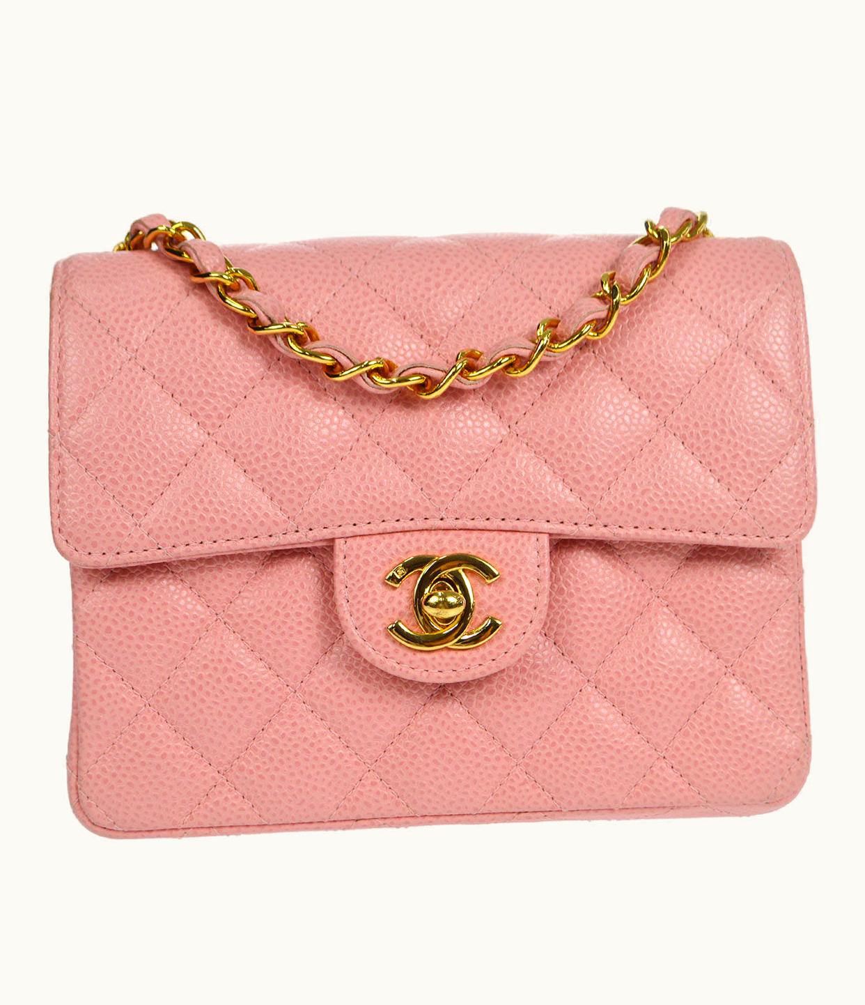 Chanel Chanel 2004-2005 Classic Flap Mini Square 17 Pink Caviar 76897
