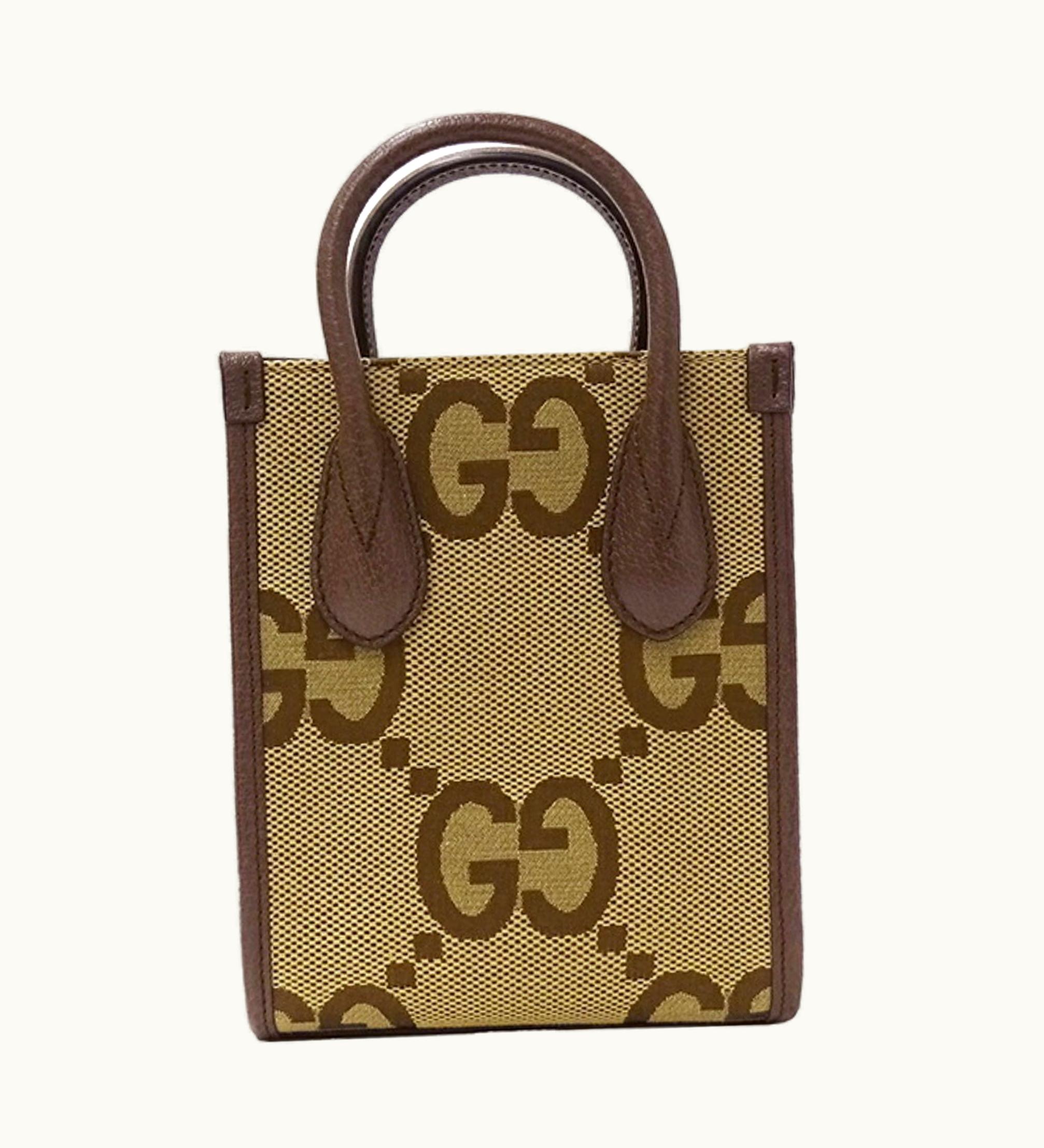 Gucci Gucci Bag Women's Jumbo GG Handbag Shoulder 2Way Canvas Tote Brown 699406