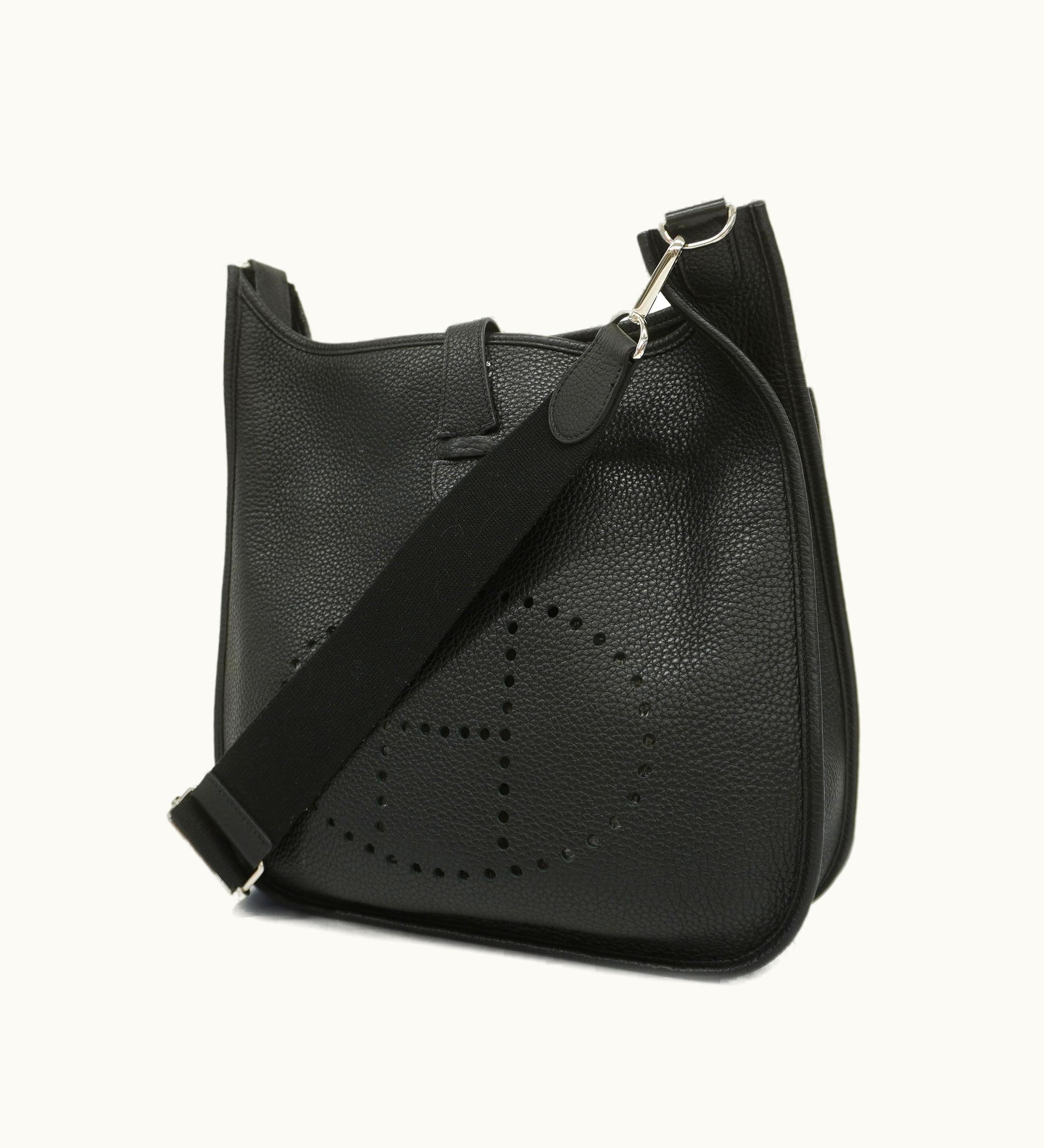 Hermès Hermès   Evelyne Evelyne 3 P Stamp Taurillon Clemence Shoulder Bag Black