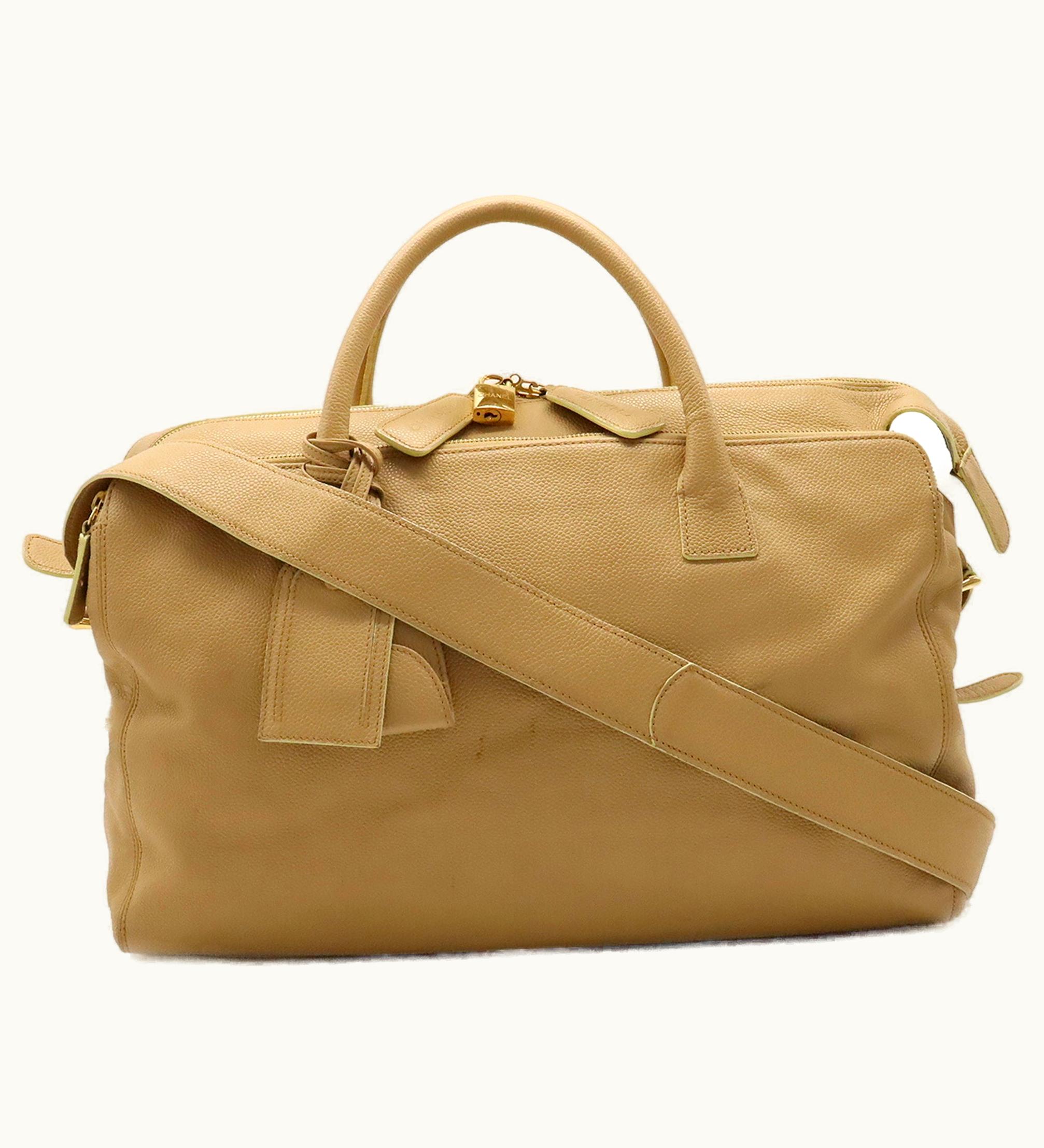 Chanel Chanel Tote Bag Shoulder Caviar Skin Beige A66941