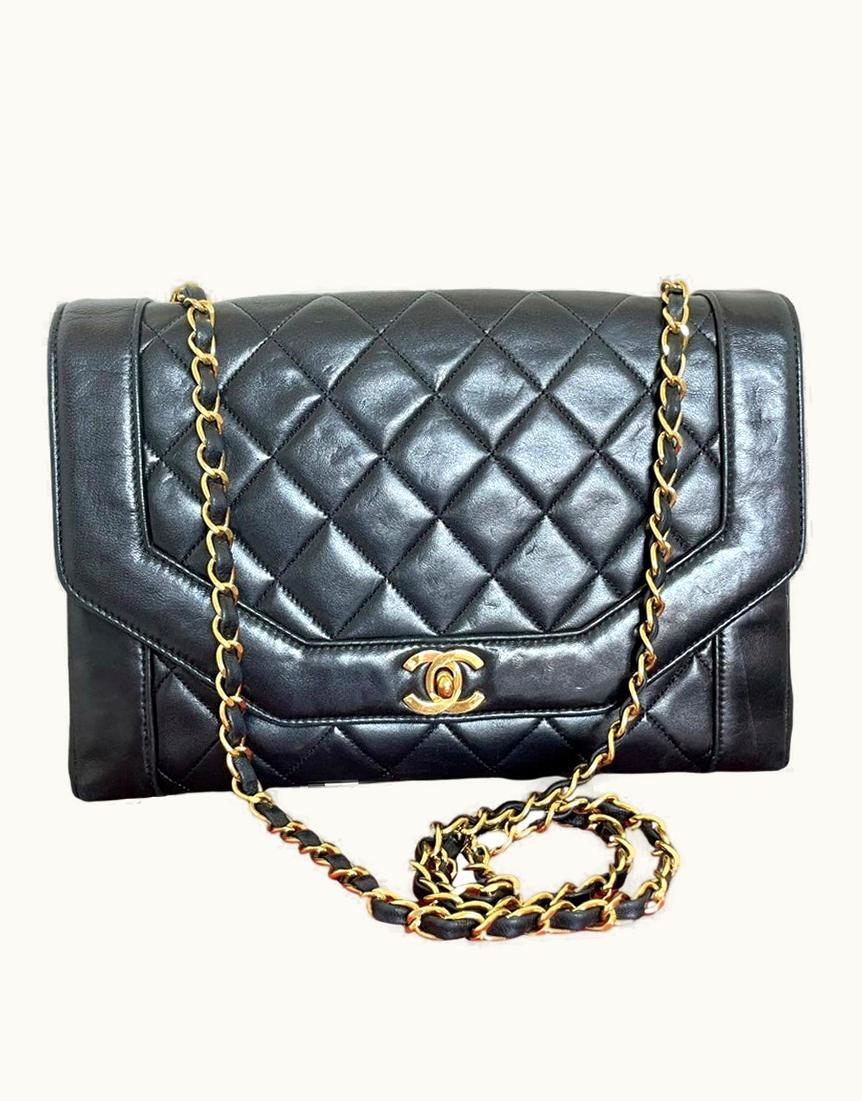 Chanel Chanel Vintage Black Lambskin Chain 2