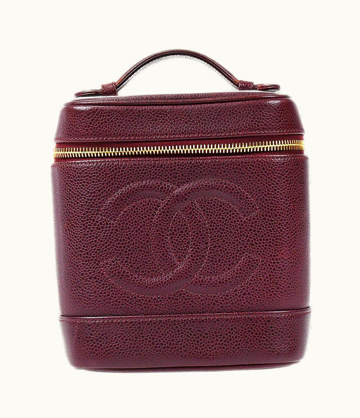 Chanel Chanel Cosmetic Vanity Handbag Bordeaux Caviar 97509