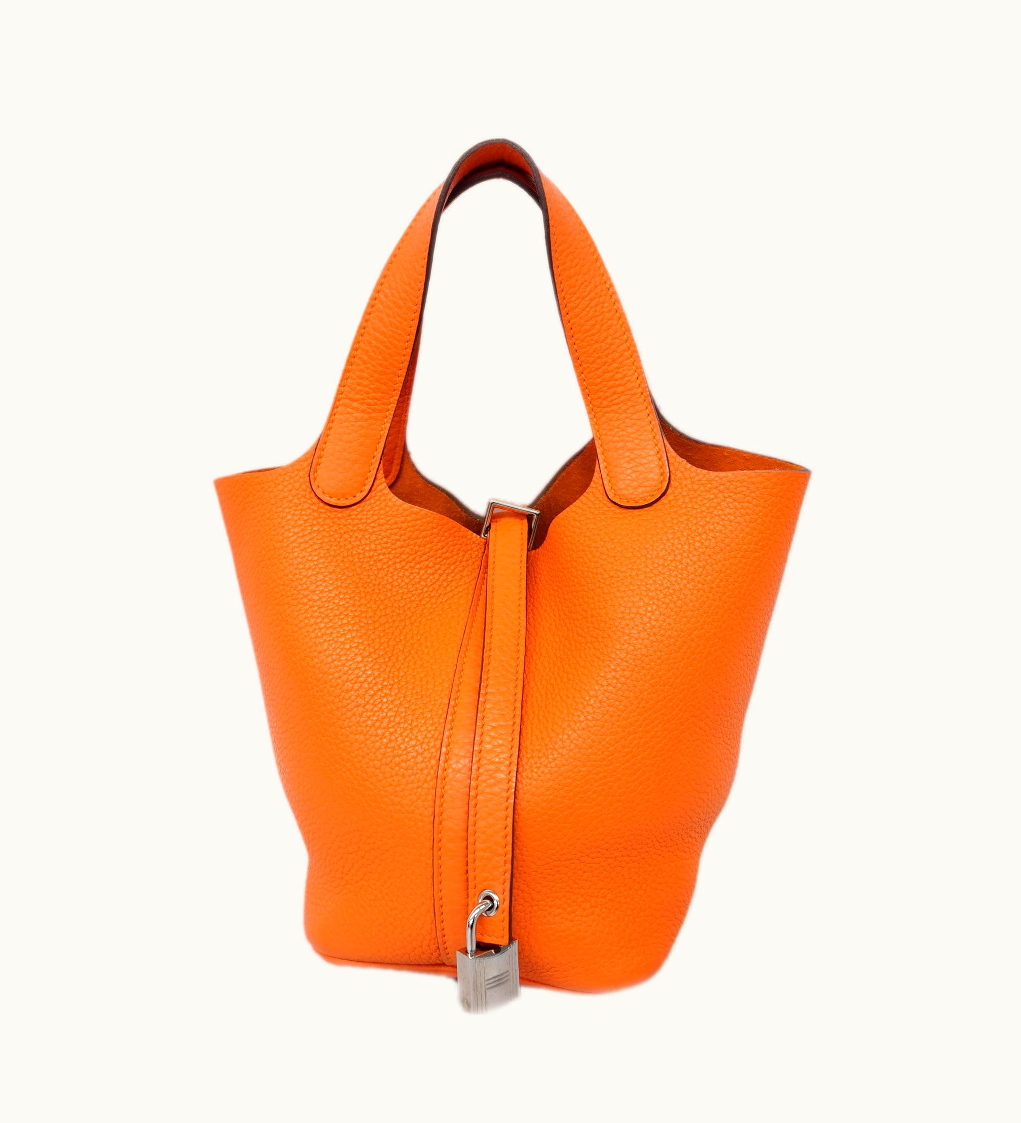 Hermès Hermès   Picotin Lock Pm T Stamp Women's Taurillon Clemence Leather Feu