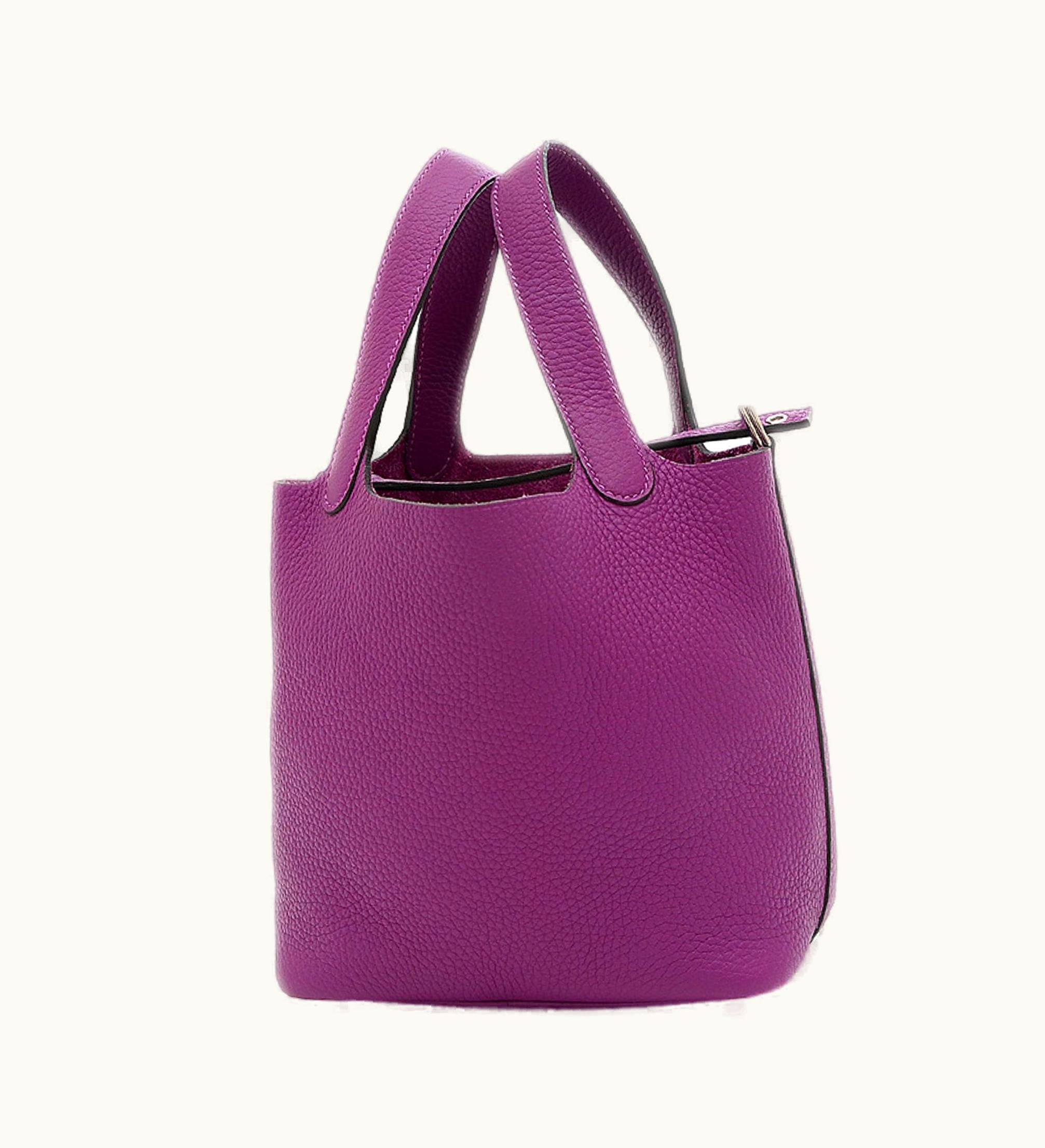 Hermès Hermès Picotin Lock PM 18 Handbag Taurillon Clemence Anemone Silver Hardware Z Stamp