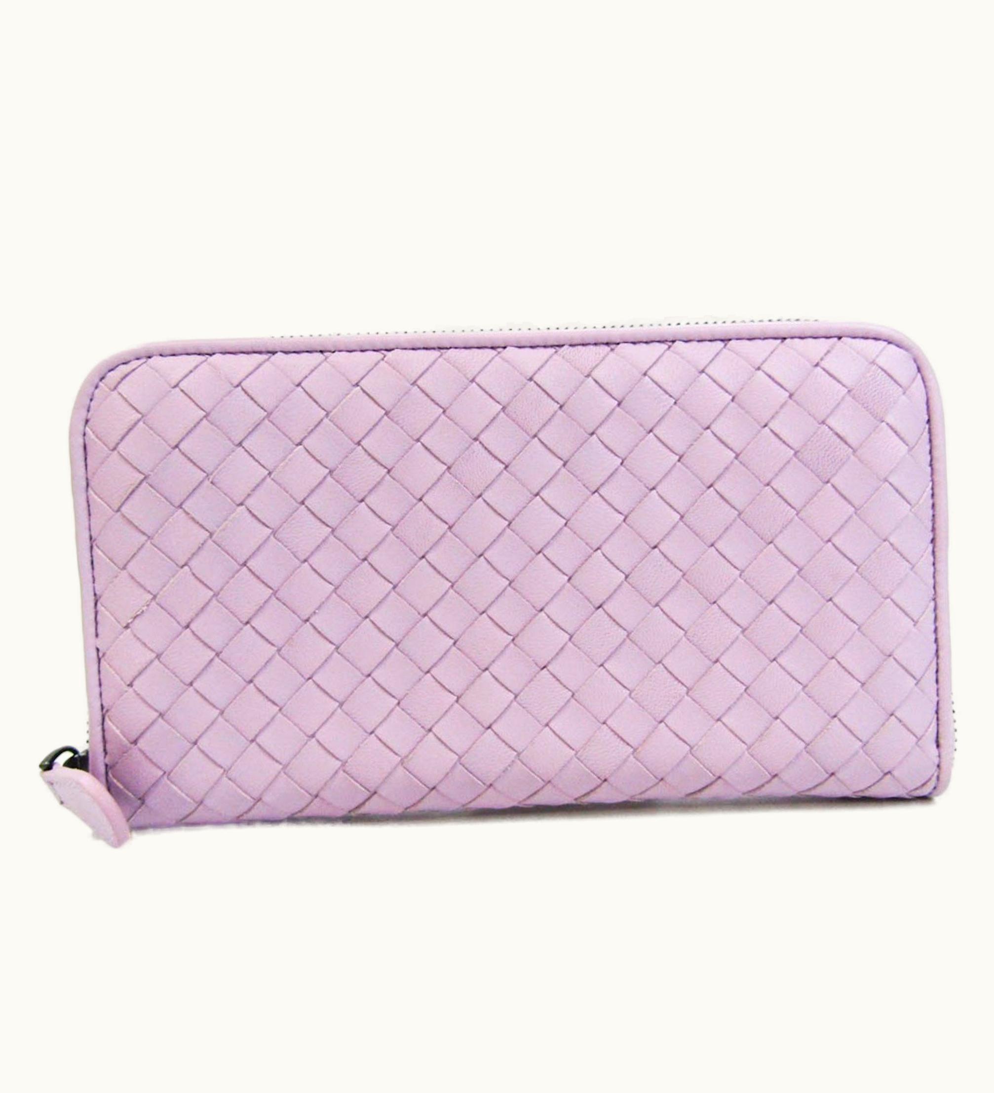 Bottega Veneta Bottega Veneta Intrecciato Women's Leather Long Wallet (Bi-Fold) Light Purple