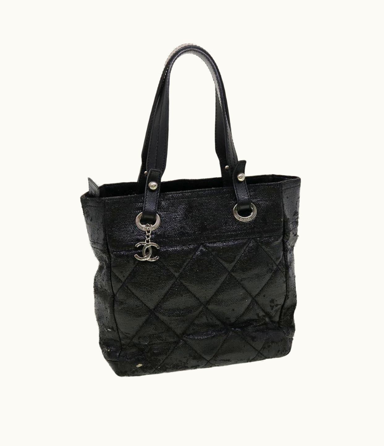 Chanel Chanel Shoulder Bag Coated Canvas Black CC