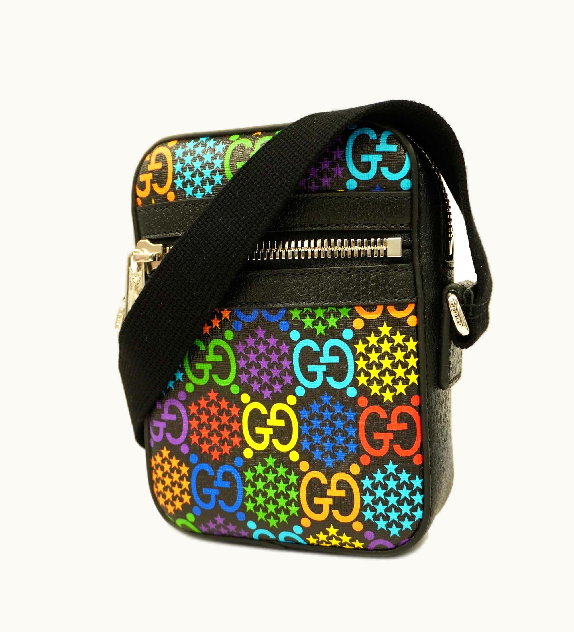 Gucci Gucci GG Psychedelic 598103 Pvc Shoulder Bag Black