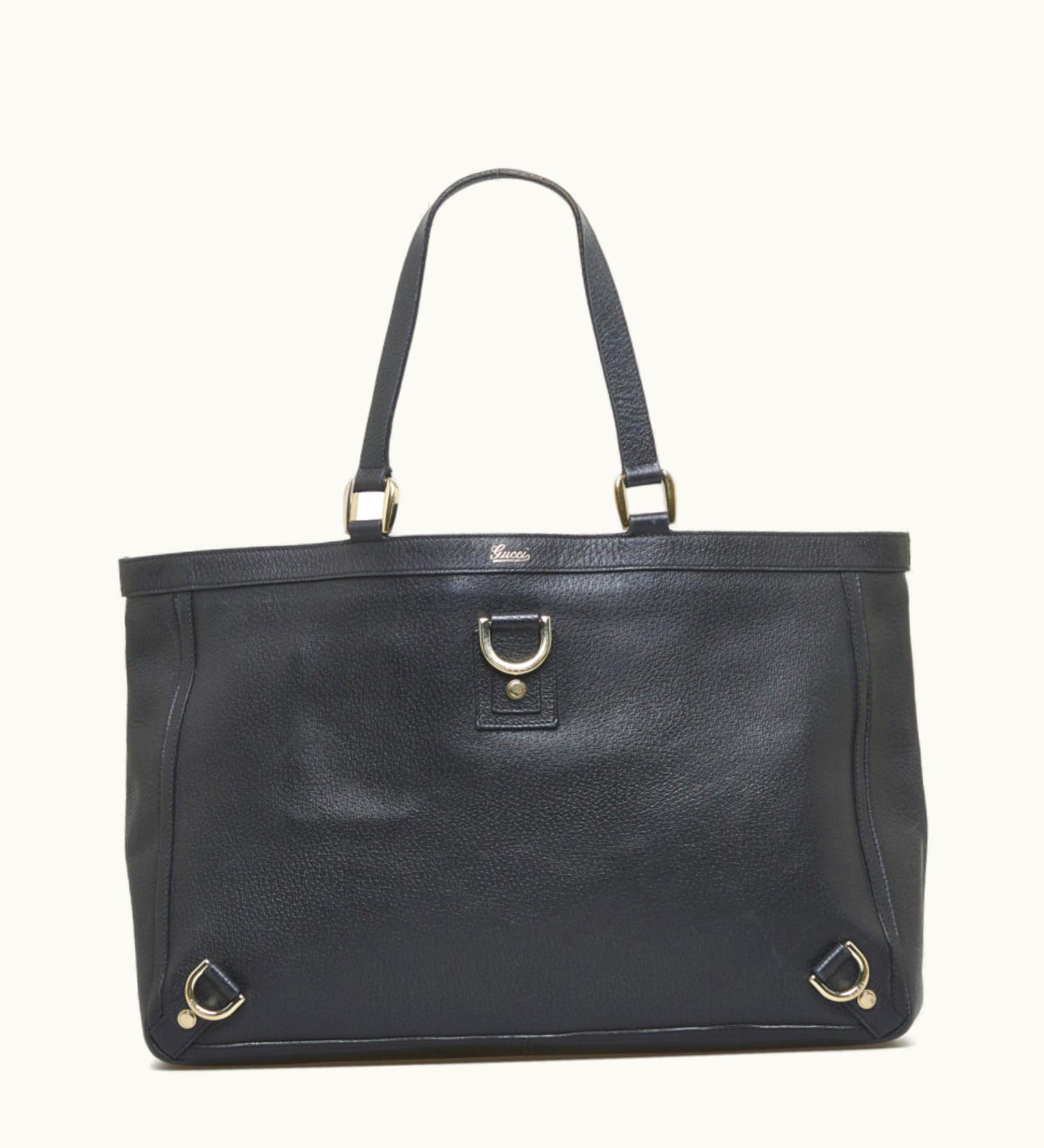 Gucci Gucci Handbag Tote Bag 141472 Black Leather Ladies