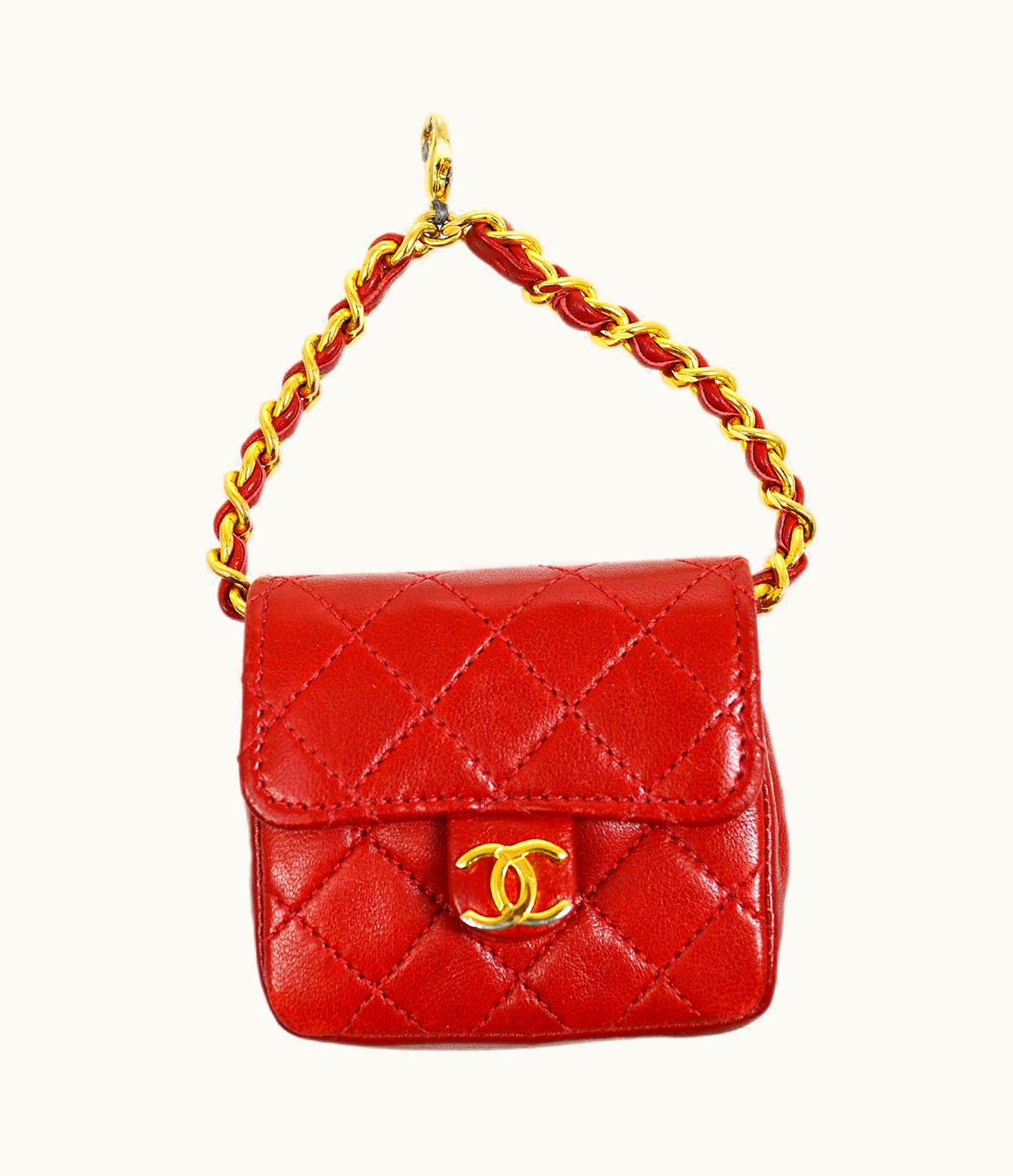 Chanel Chanel Classic Flap Micro Pouch Bag Red 03081