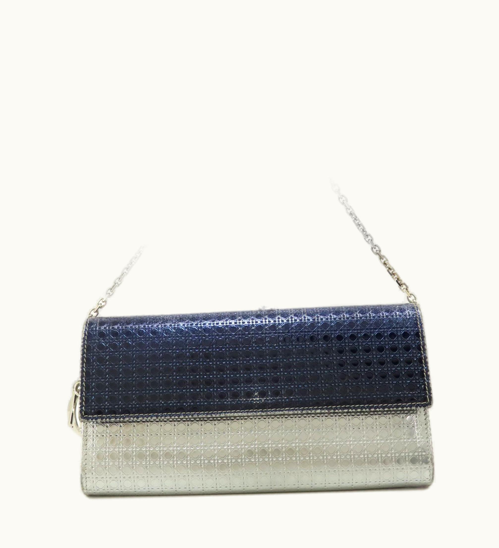 Dior Dior Christian Dior Chain Lady Cannage Long Wallet Calf Women's
