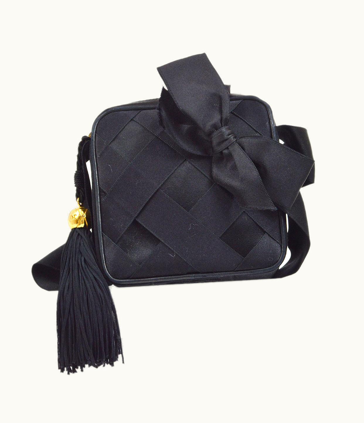 Chanel Chanel 1991-1994 Camera Bag Mini Black Satin Ak34114B