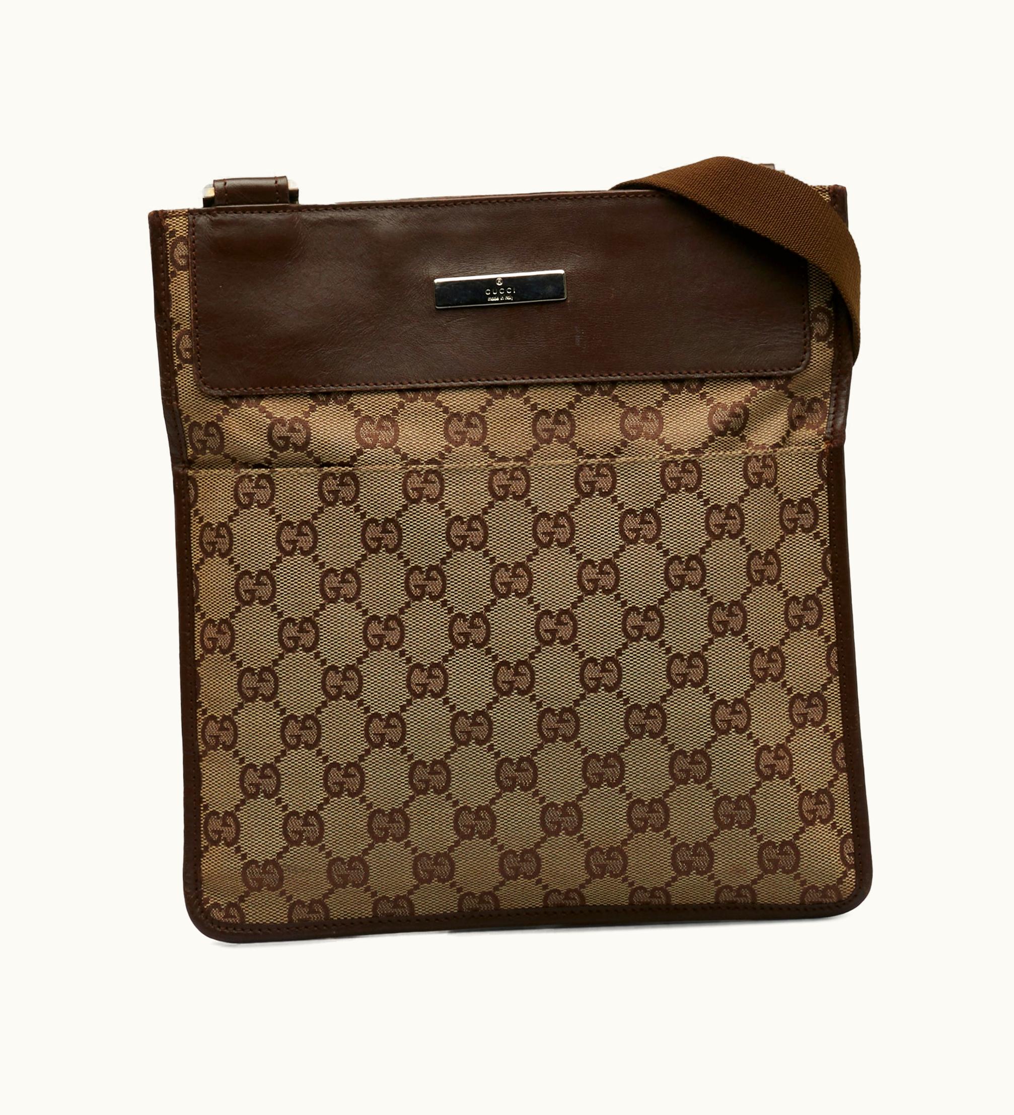 Gucci Gucci GG Canvas Leather Crossbody Bag Black