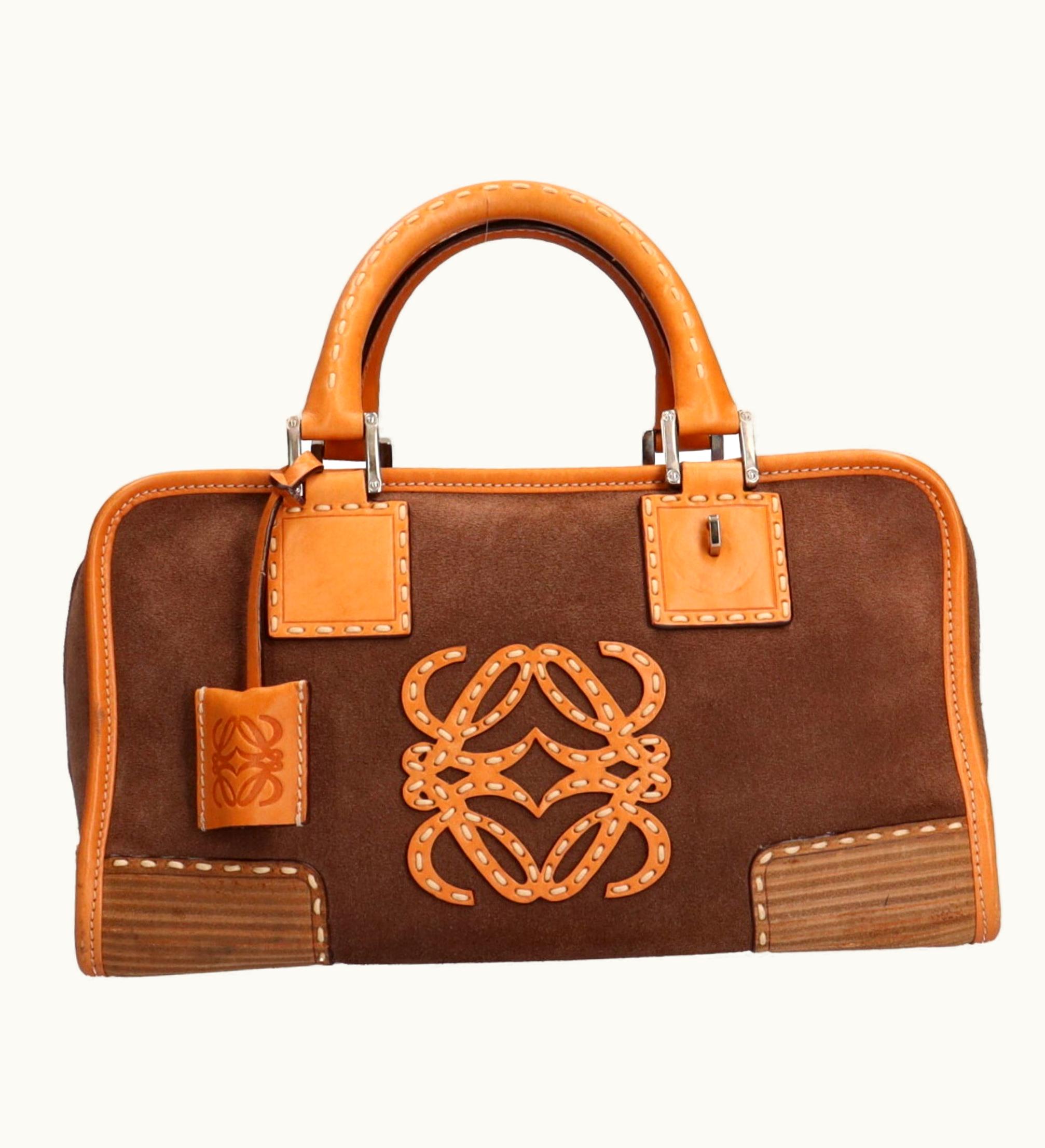 Loewe Loewe Amazona 28 Limited Line Handbag Suede Brown Women's