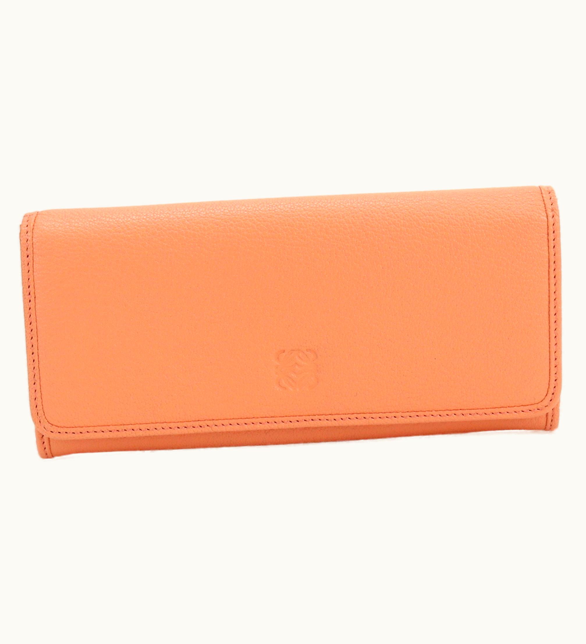 Loewe Bifold Long Wallet Anagram With Two Fold Coin Purse Leather Ladies