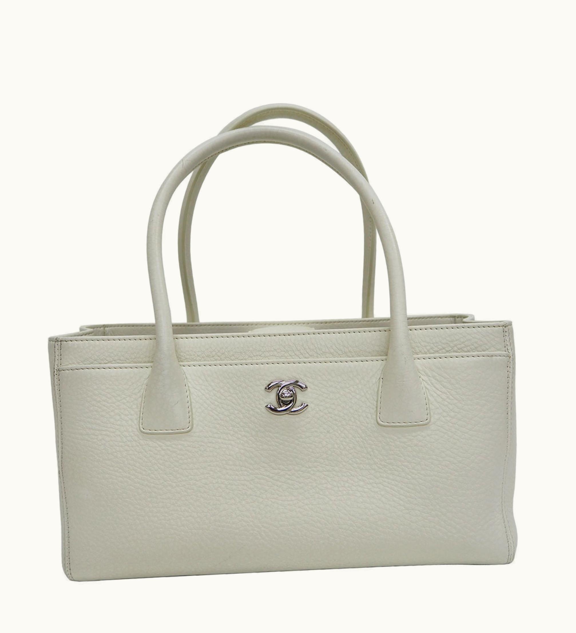 Chanel Chanel Caviar Skin Executive Tote Bag A67282 White Ladies