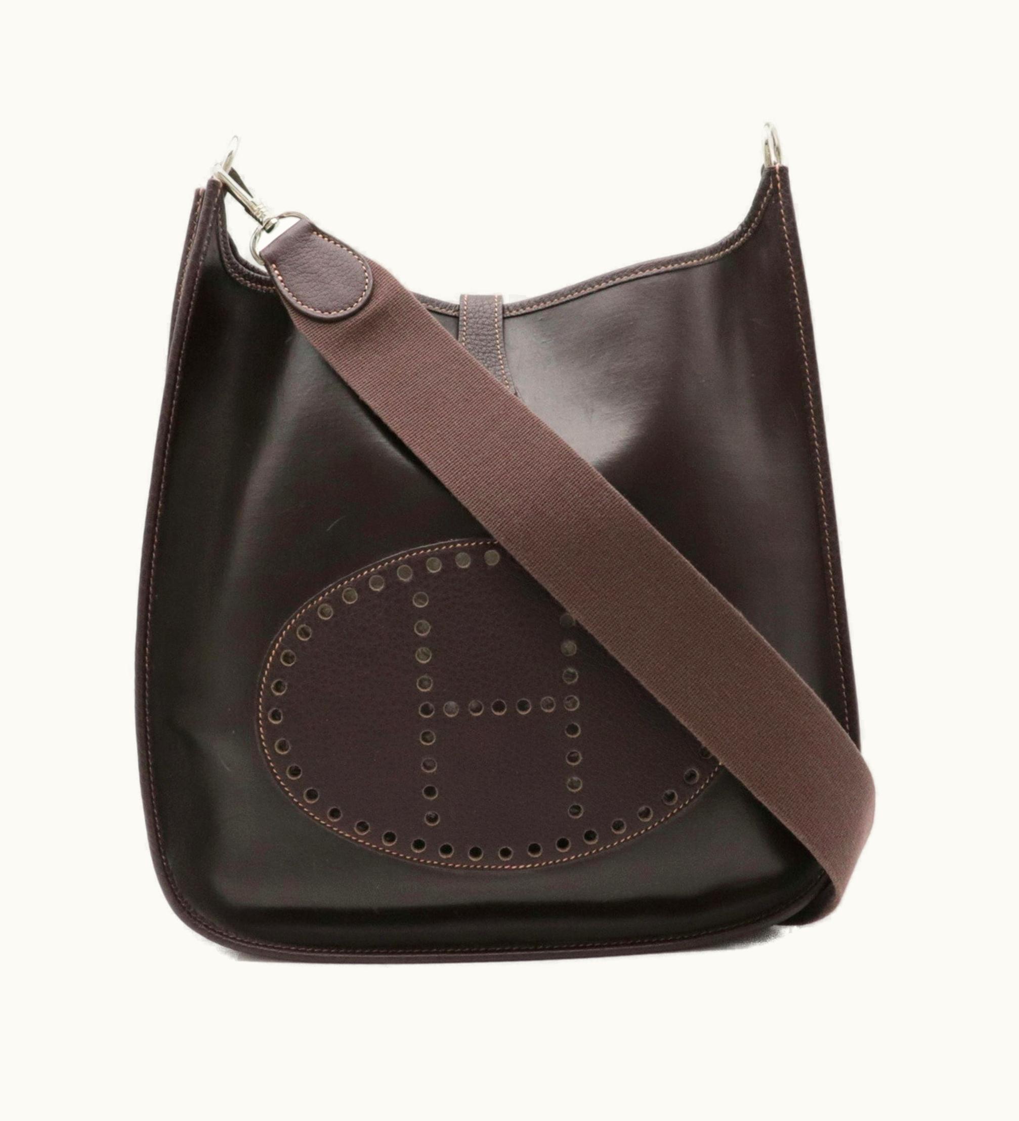 Hermès Hermès Evelyne 1 GM Shoulder Bag Amazonia Leather Dark Brown C Engraved