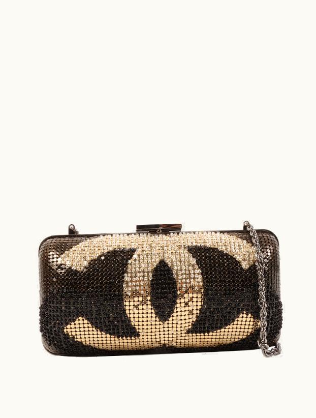 Chanel Chanel Around 2006 Made Beads CC Metal Clasp Chain 2Way Bag Black