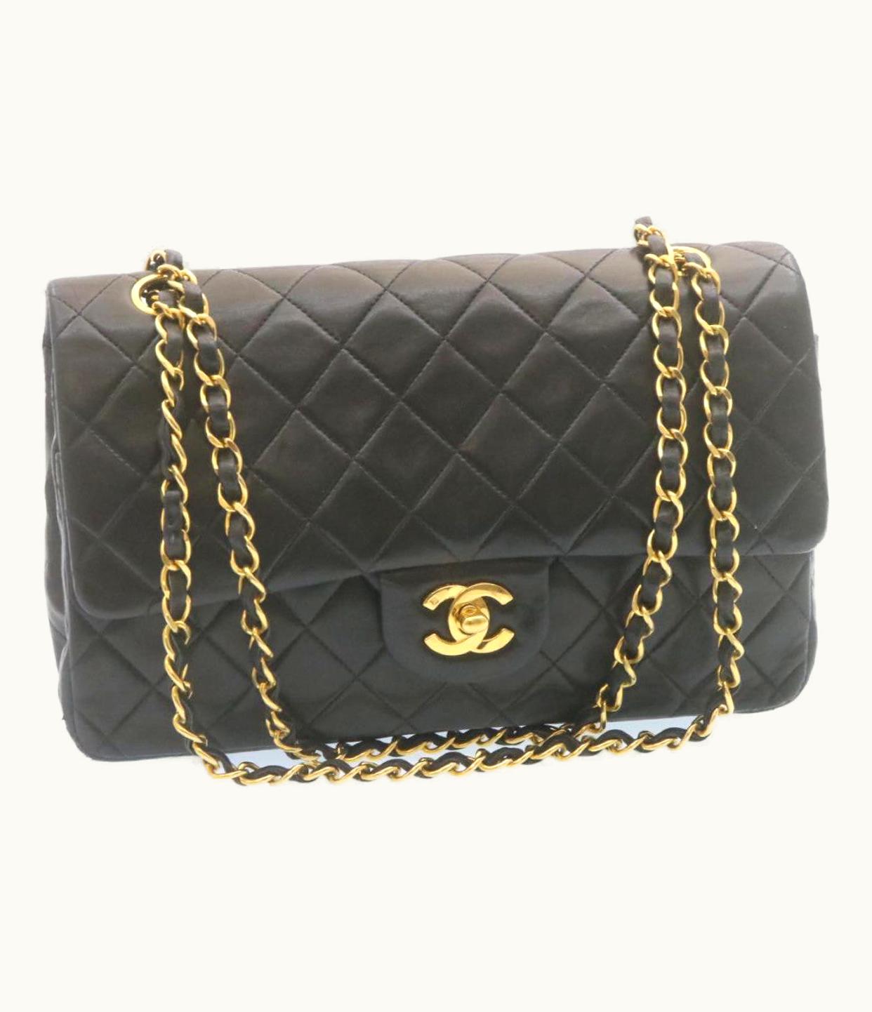 Chanel Chanel Matelasse Chain Flap Classic Shoulder Bag Lamb Skin Black