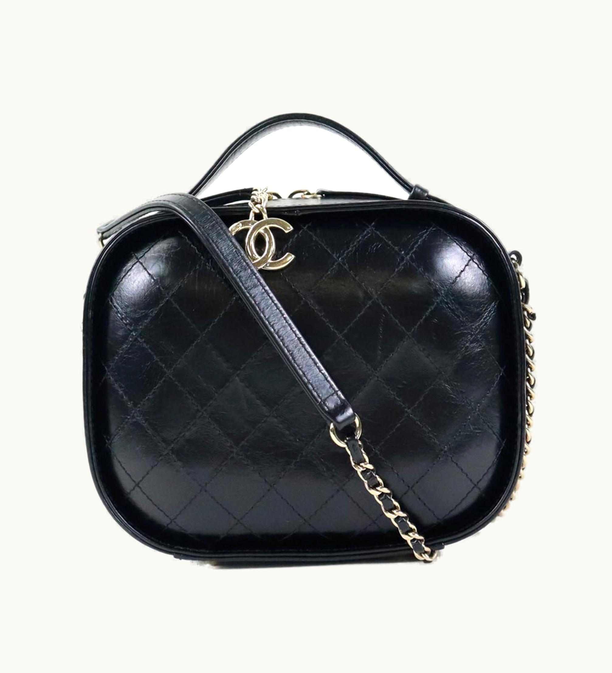 Chanel Chanel Crossbody Shoulder Bag Coco Mark Leather Black Ladies