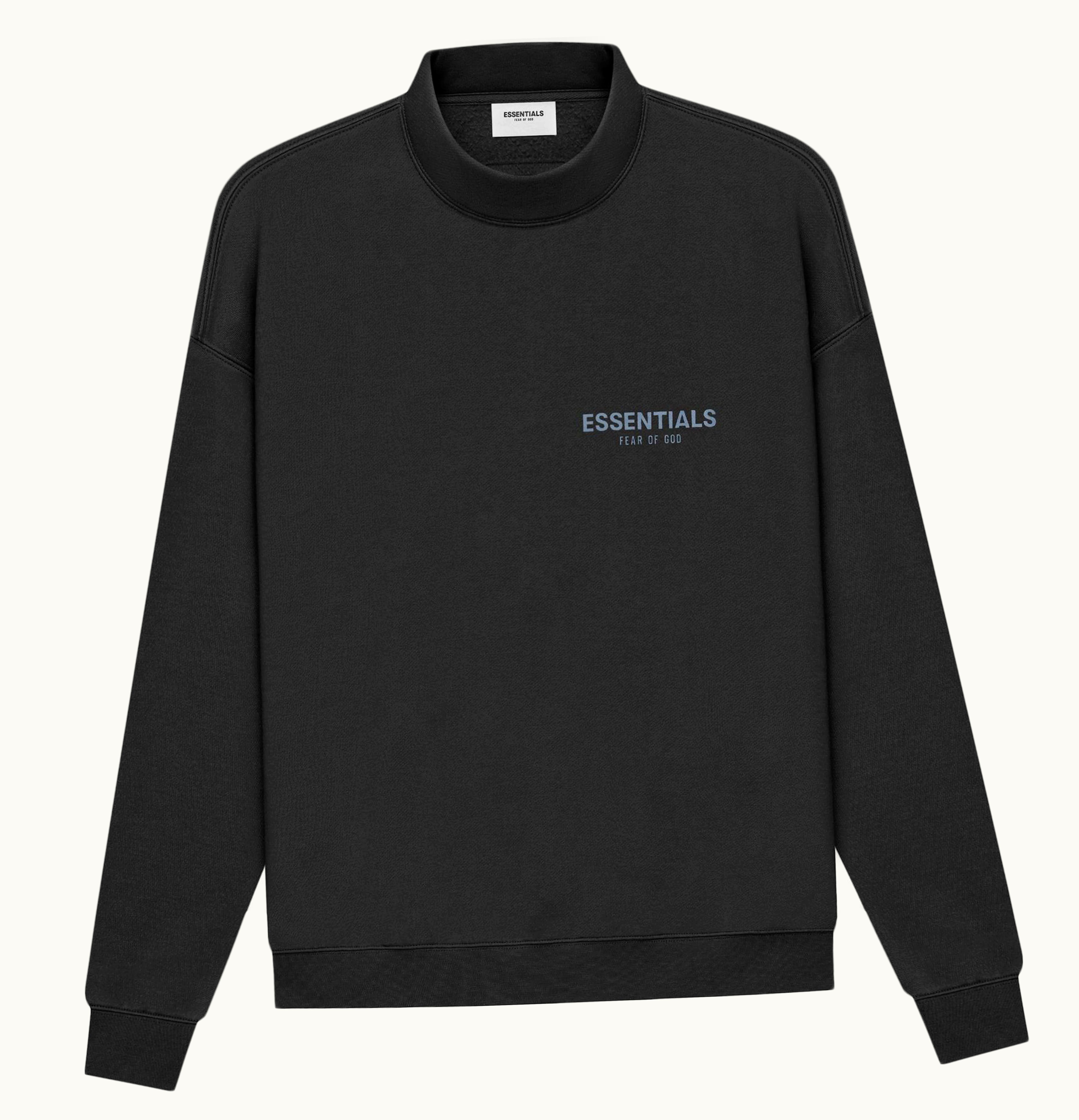 FEAR OF GOD FEAR OF GOD ESSENTIALS Mock Neck Sweater Black Stretch Limo