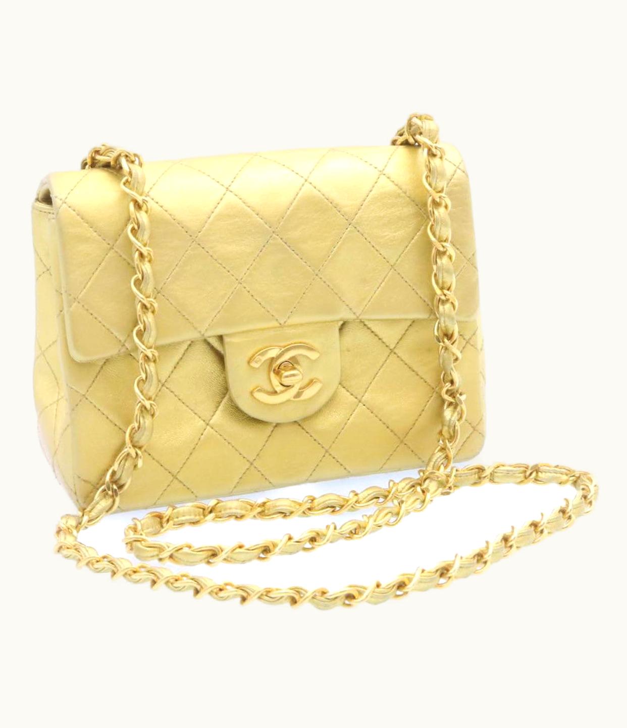 Chanel Chanel Matelasse Chain Flap Shoulder Bag Leather Gold CC