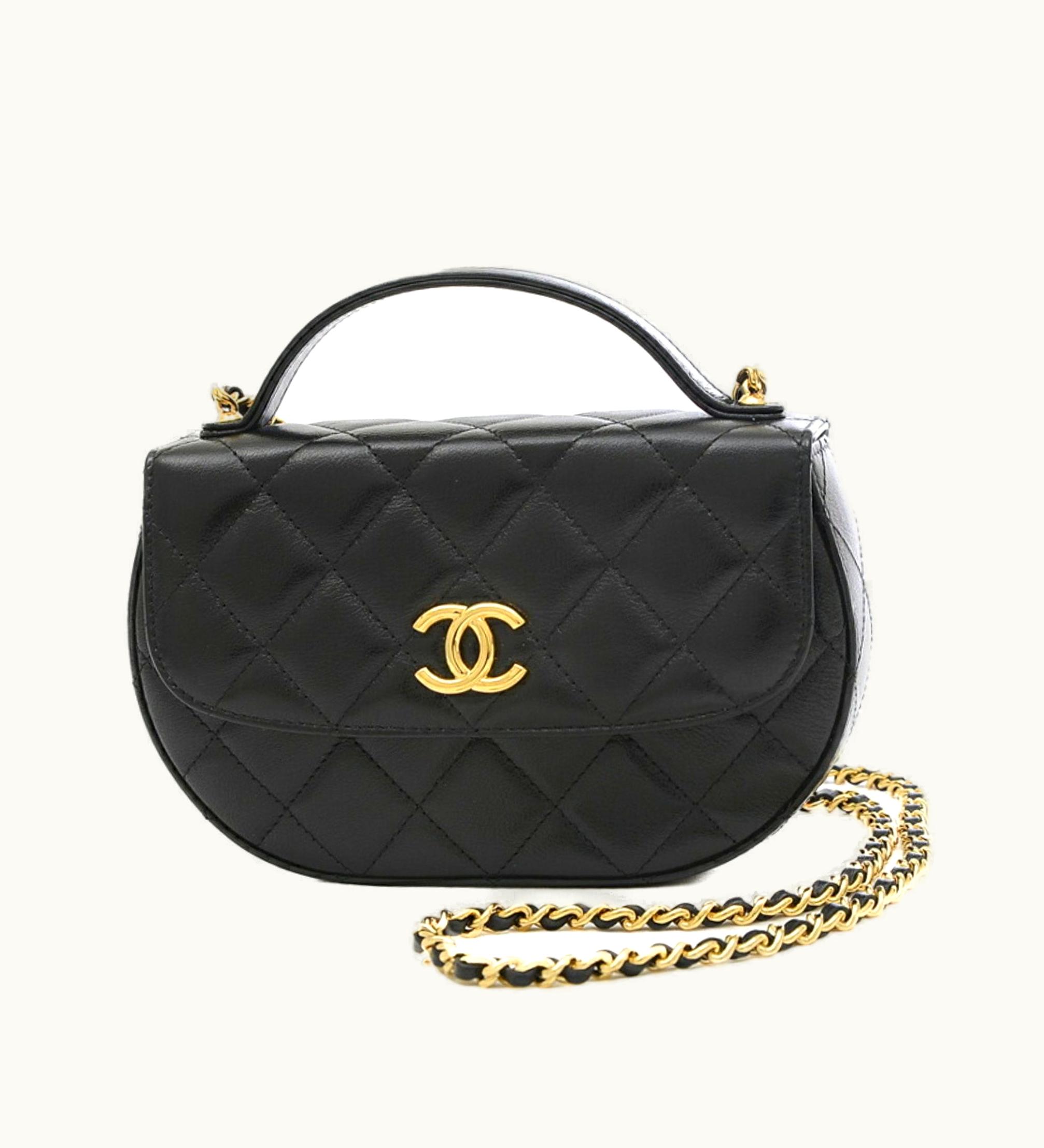 Chanel Chanel Matelasse Chain Shoulder Smartphone Case 2Way Bag Leather Black Ap3367