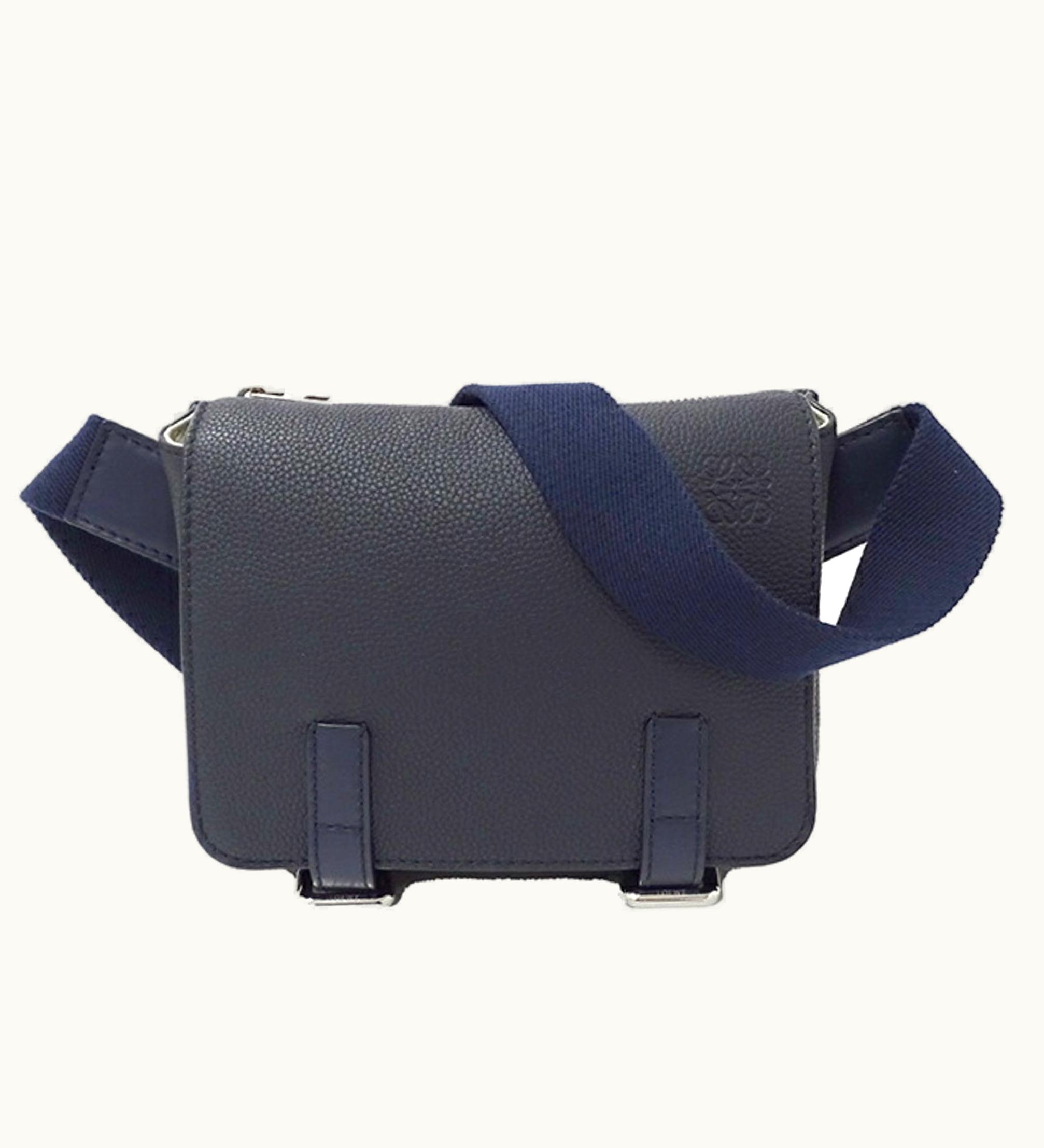 Loewe Loewe Bag Men's Body Waist Leather Military Bum Navy